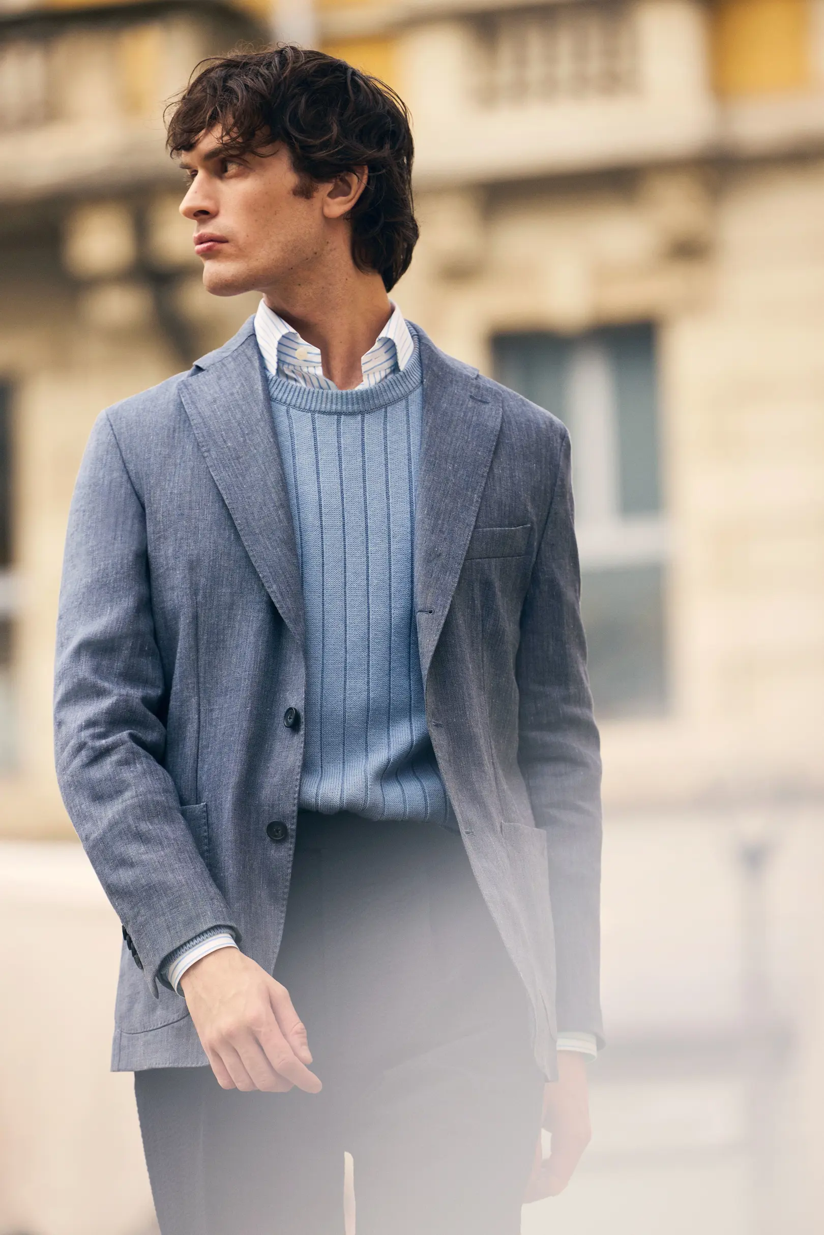 Eton - cotton structure knit crew neck