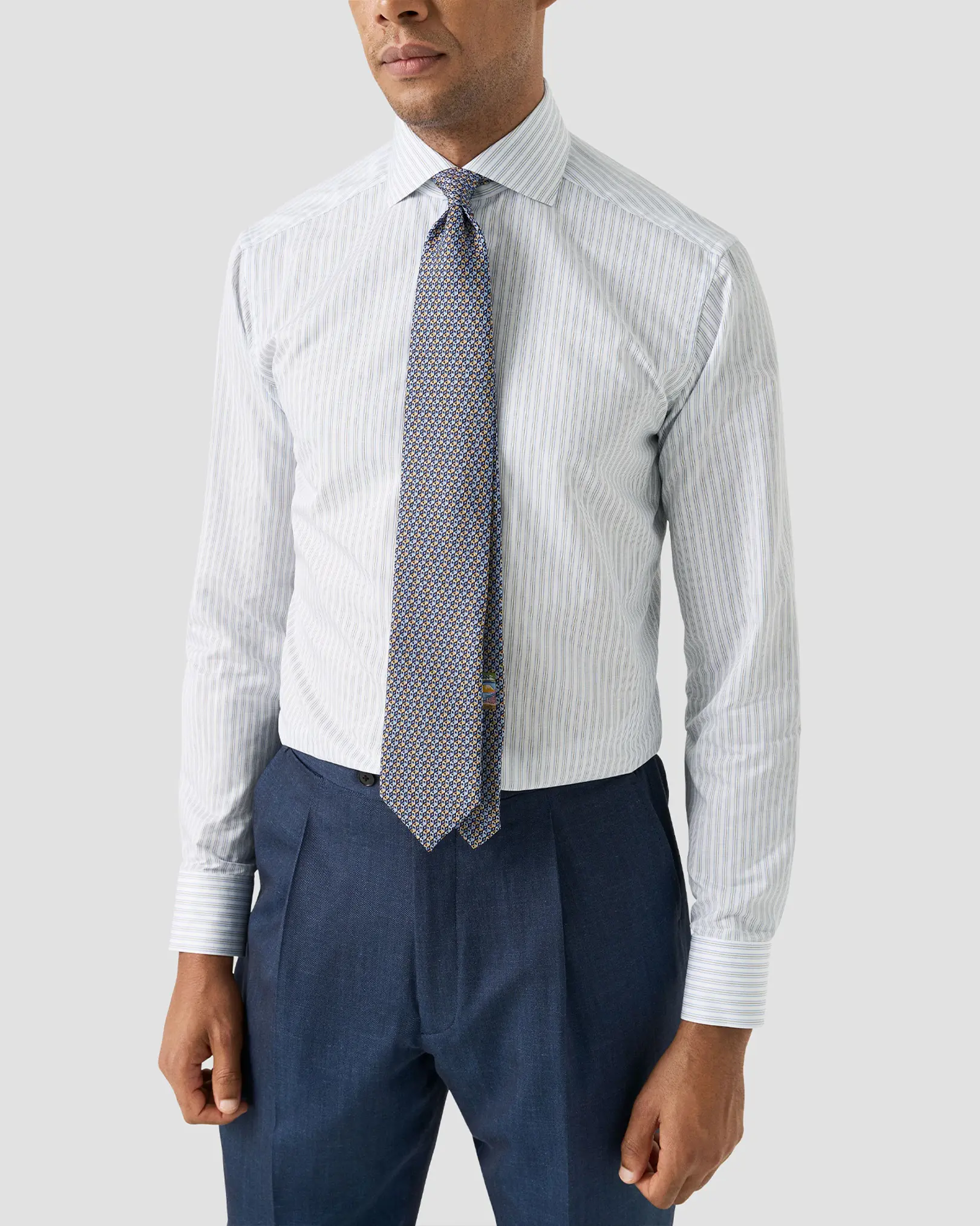 Eton - geometrical print silk tie