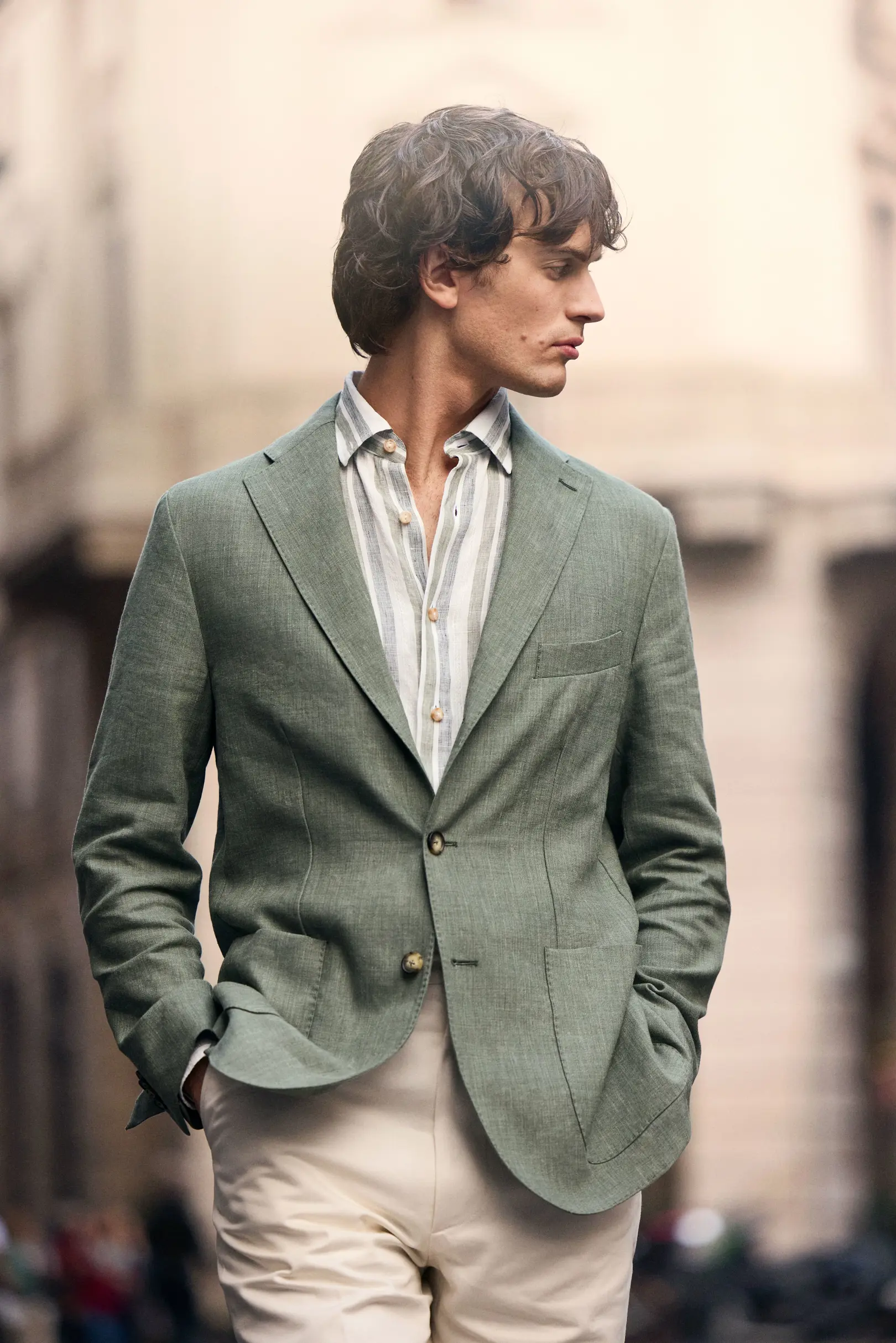 Eton - multi striped linen shirt 261