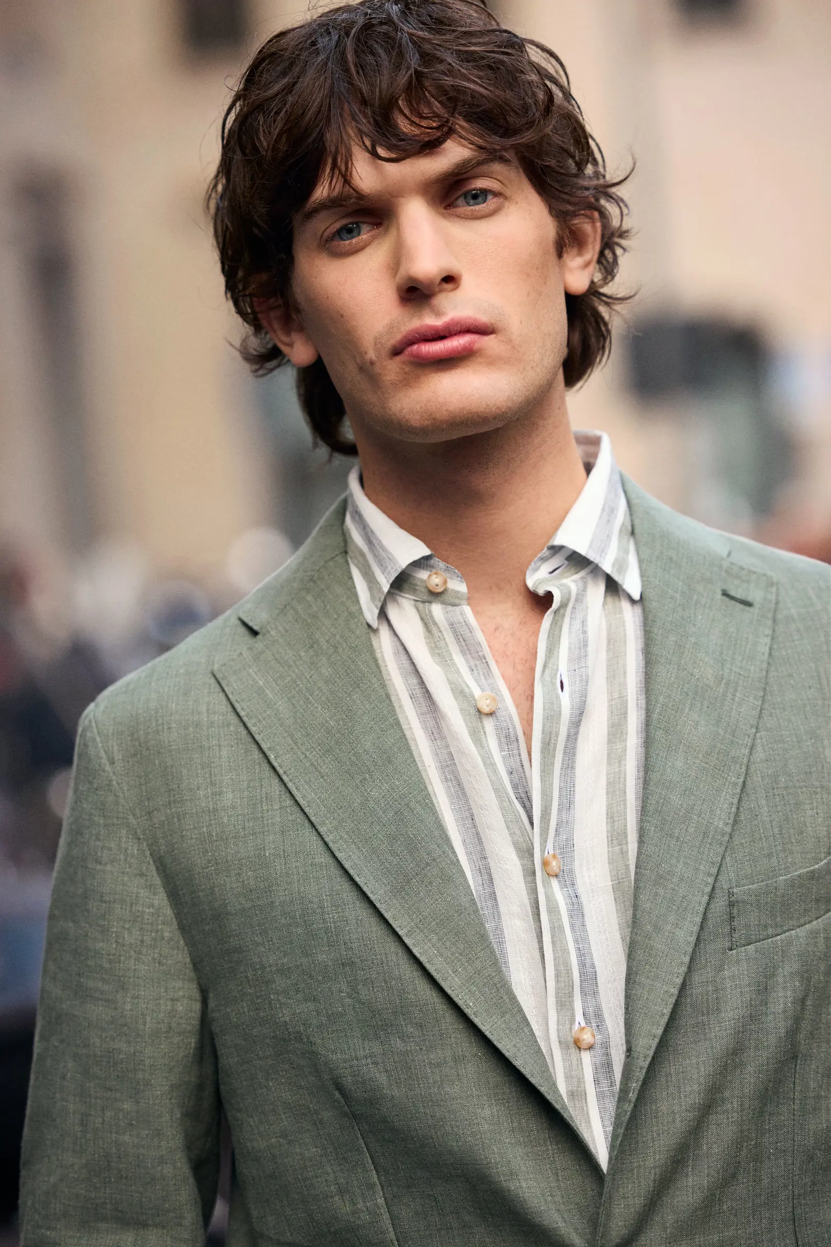 Eton - multi striped linen shirt 261