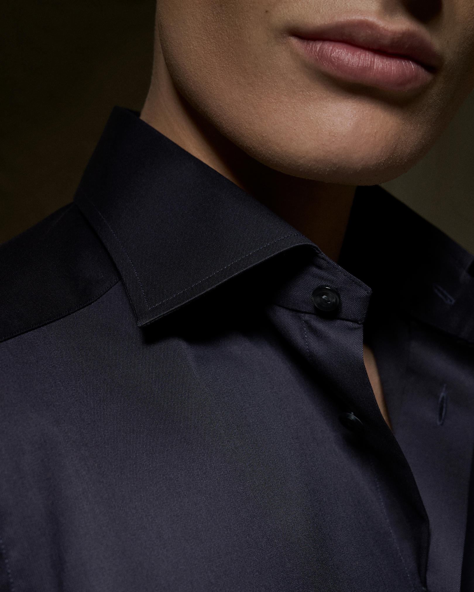 Eton - Mörkblå Signature Twill-skjorta