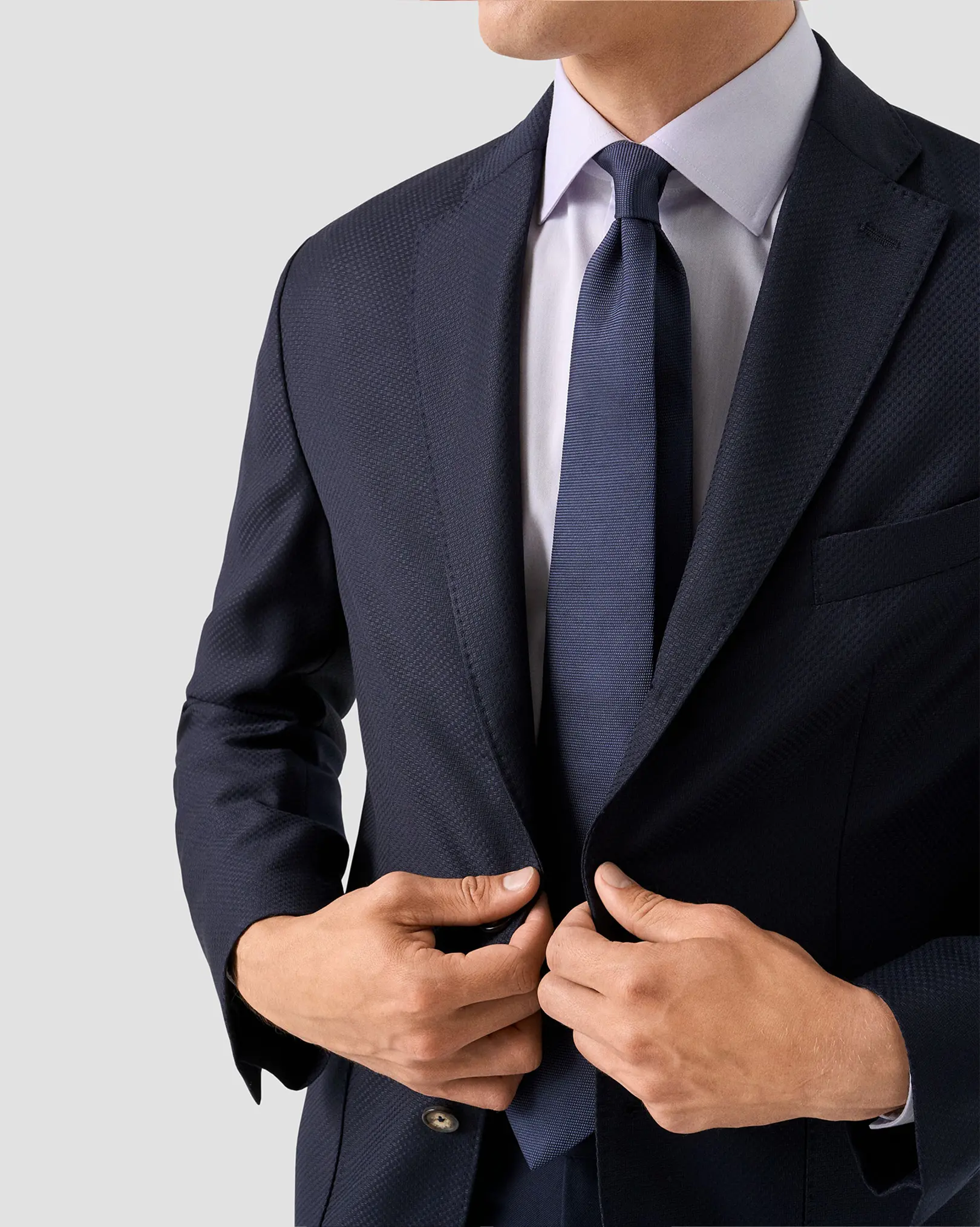 Eton - navy basket weave tie