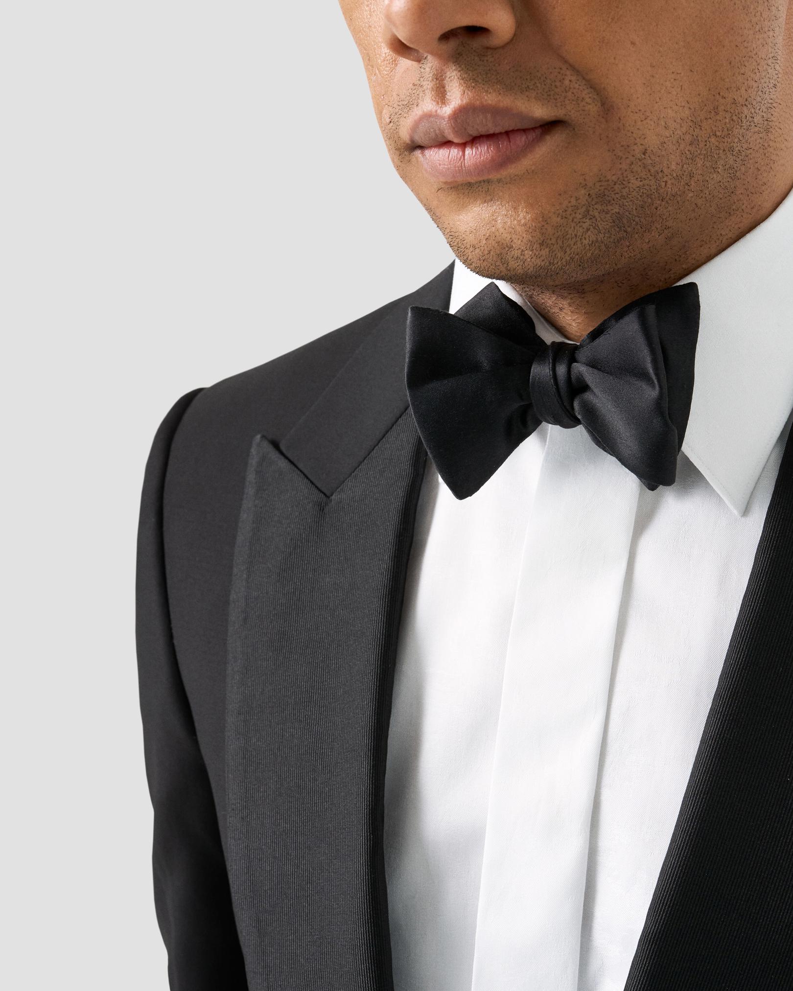 Eton - Black Silk Bow Tie – Ready Tied