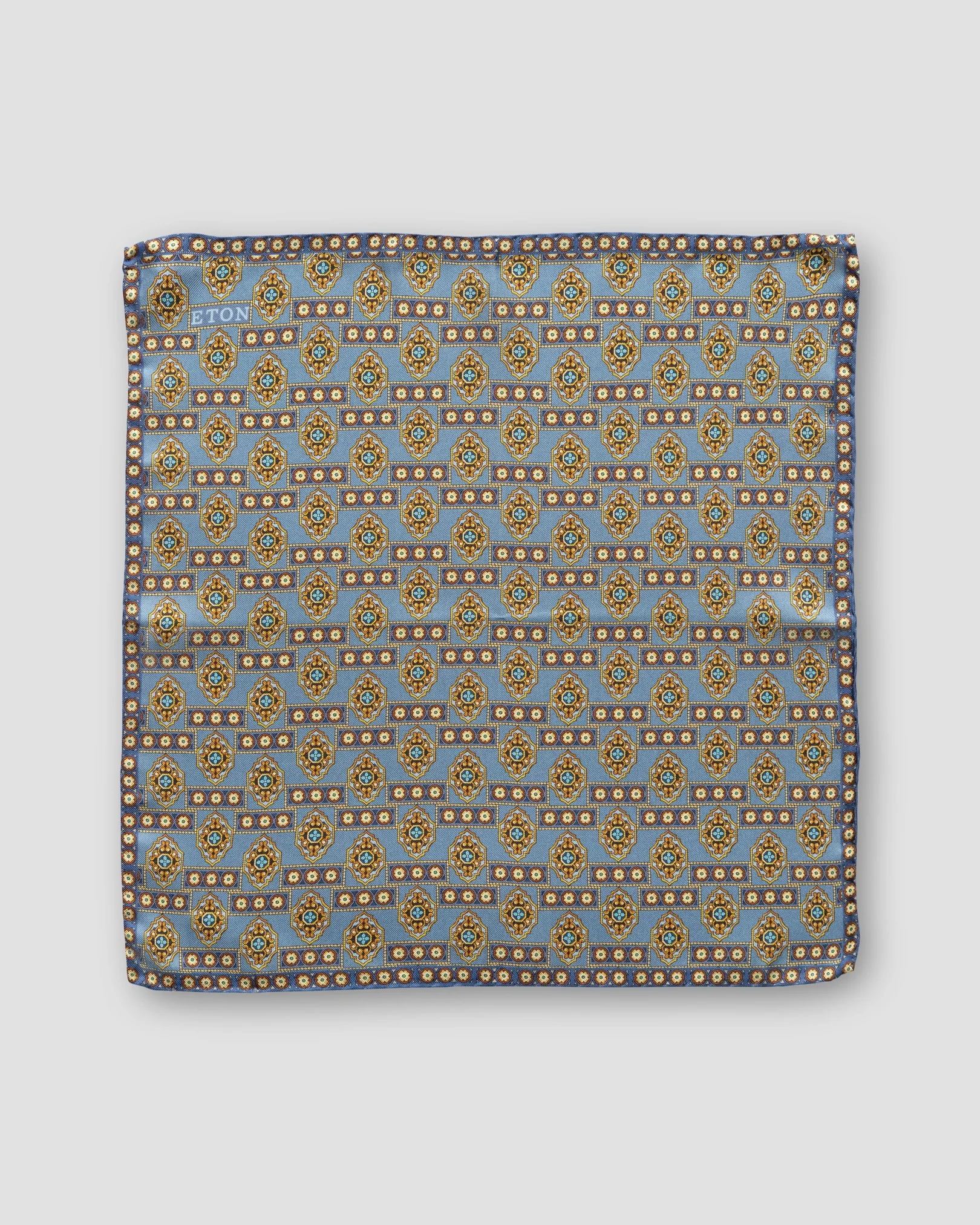 Eton - mid blue medallion pocket square