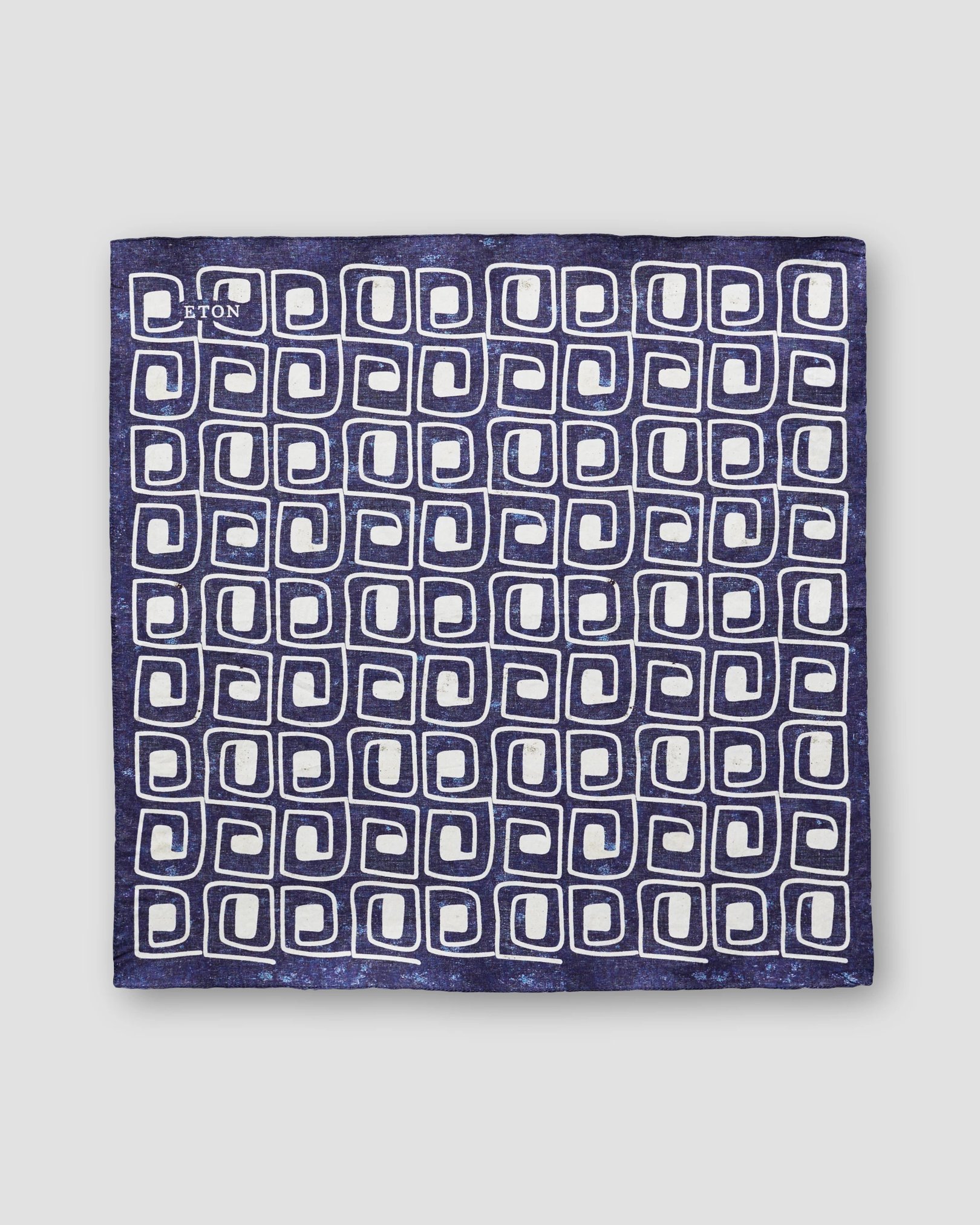 Eton - blue block print pocket square