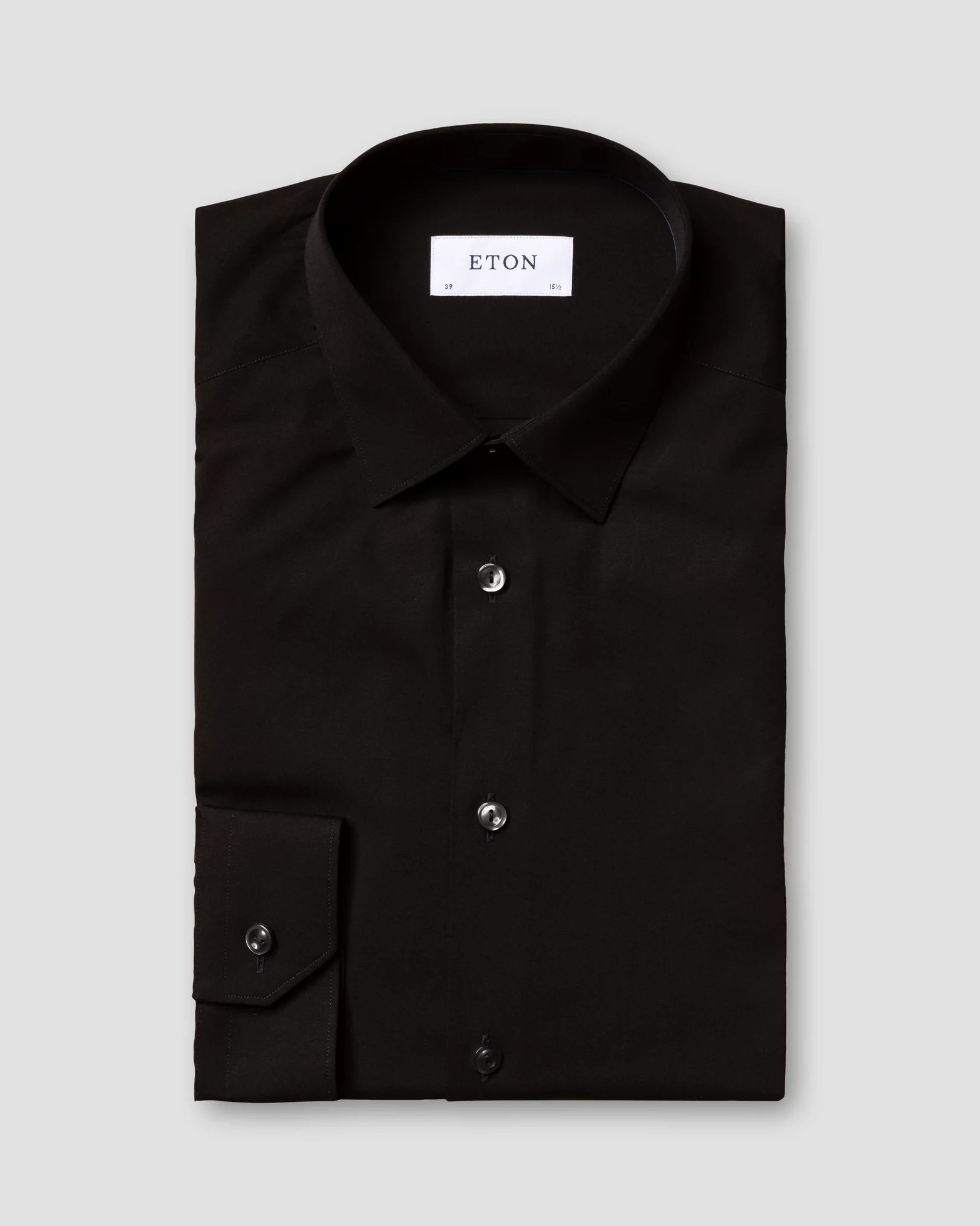 Eton - black poplin shirt pointed collar