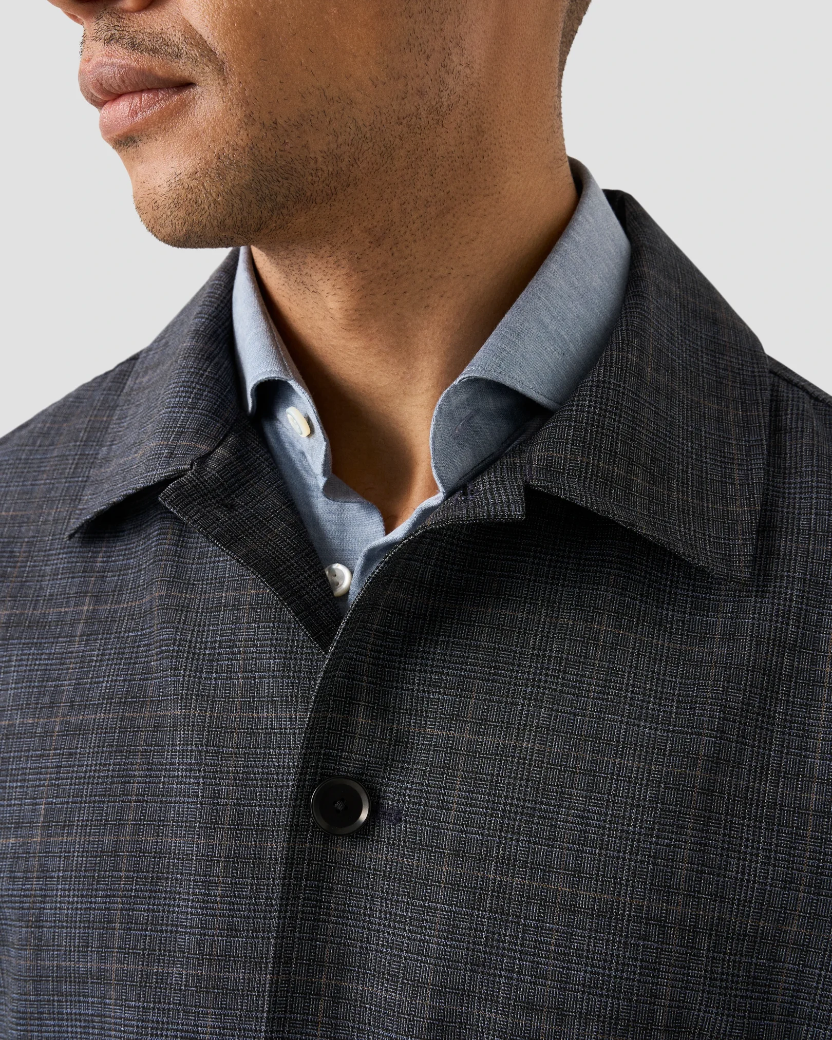 Eton - navy blue wool two pocket overshirt