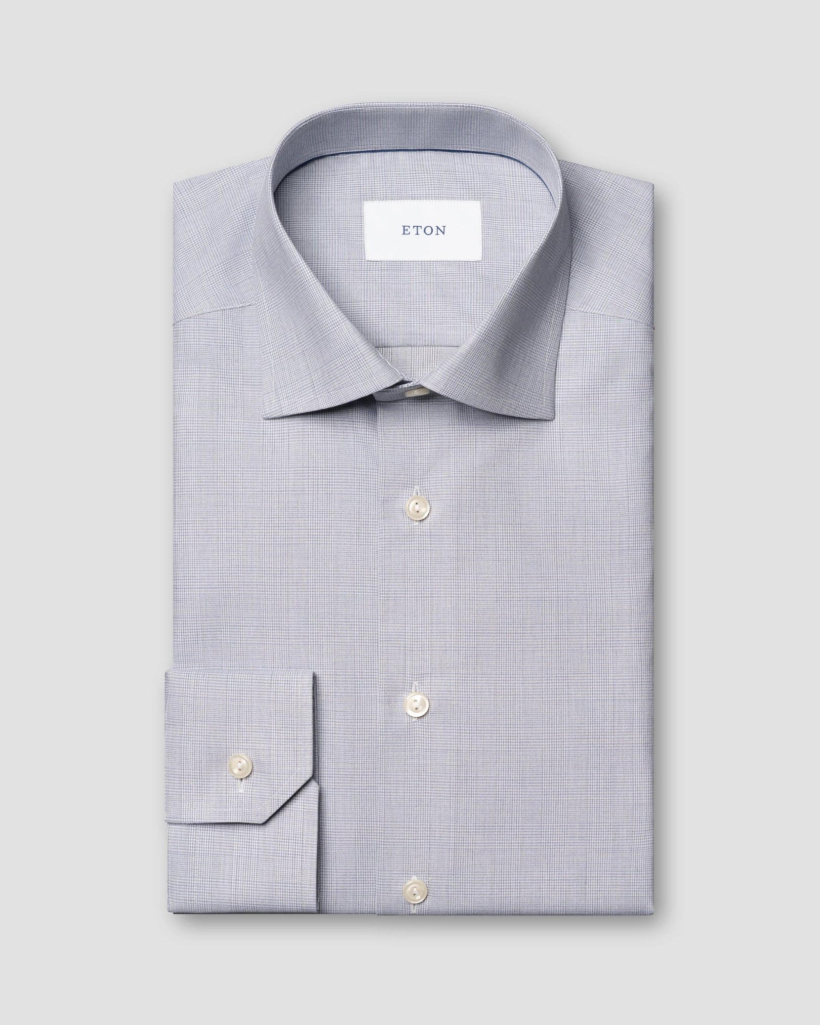 Eton - Rutig skjorta i Fine Twill