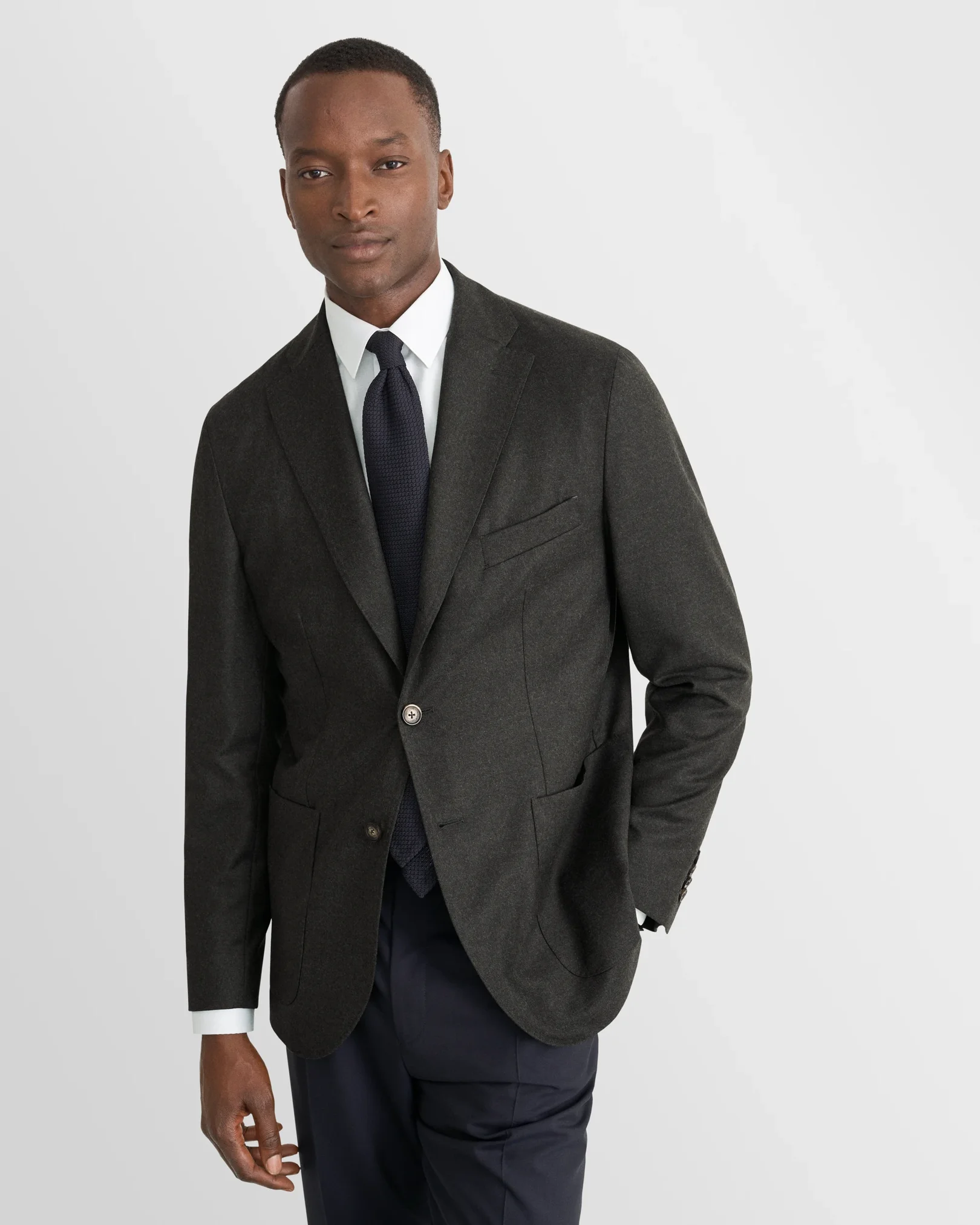 Eton - white solid twill shirt