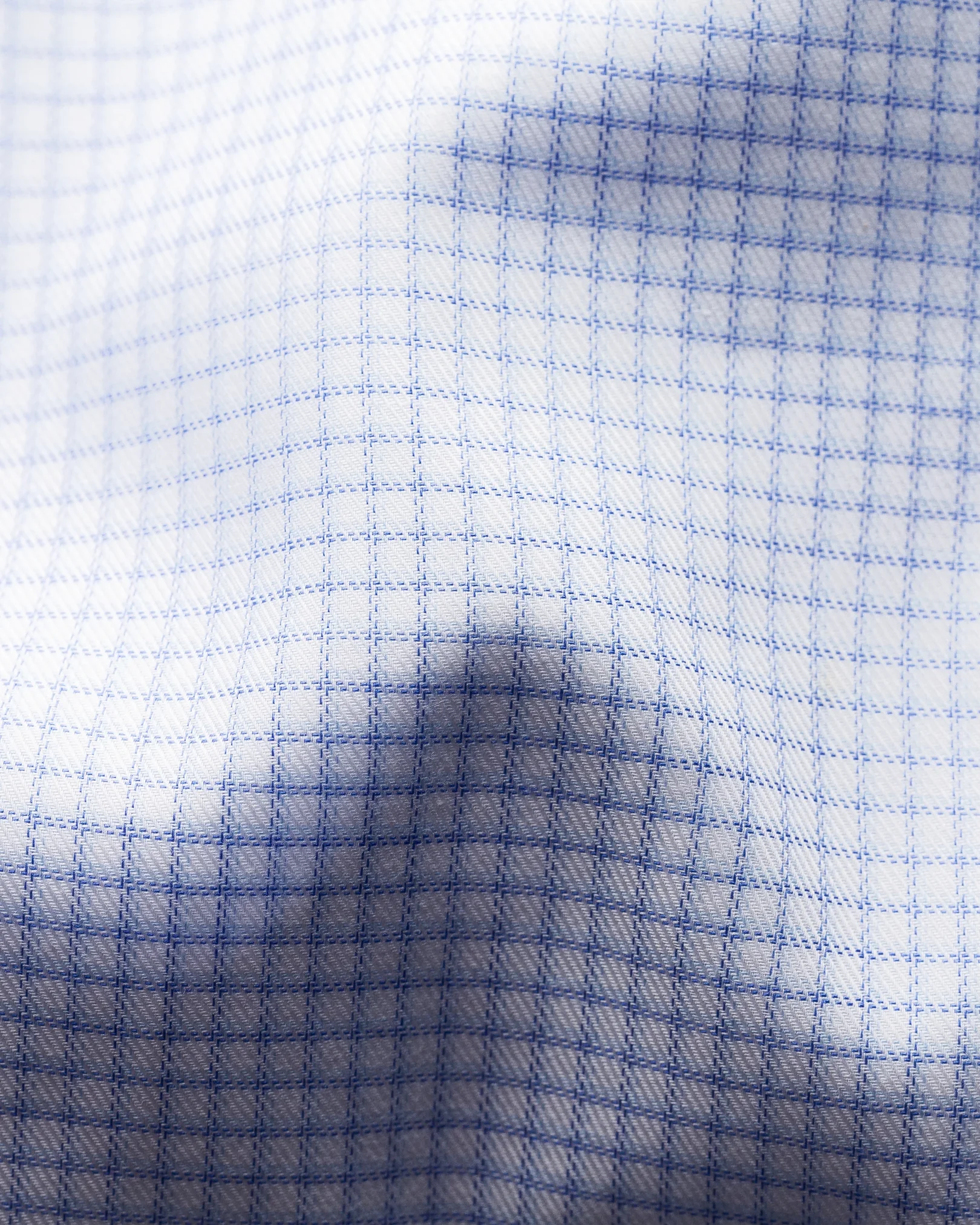 Eton - light blue mini checked signature twill shirt