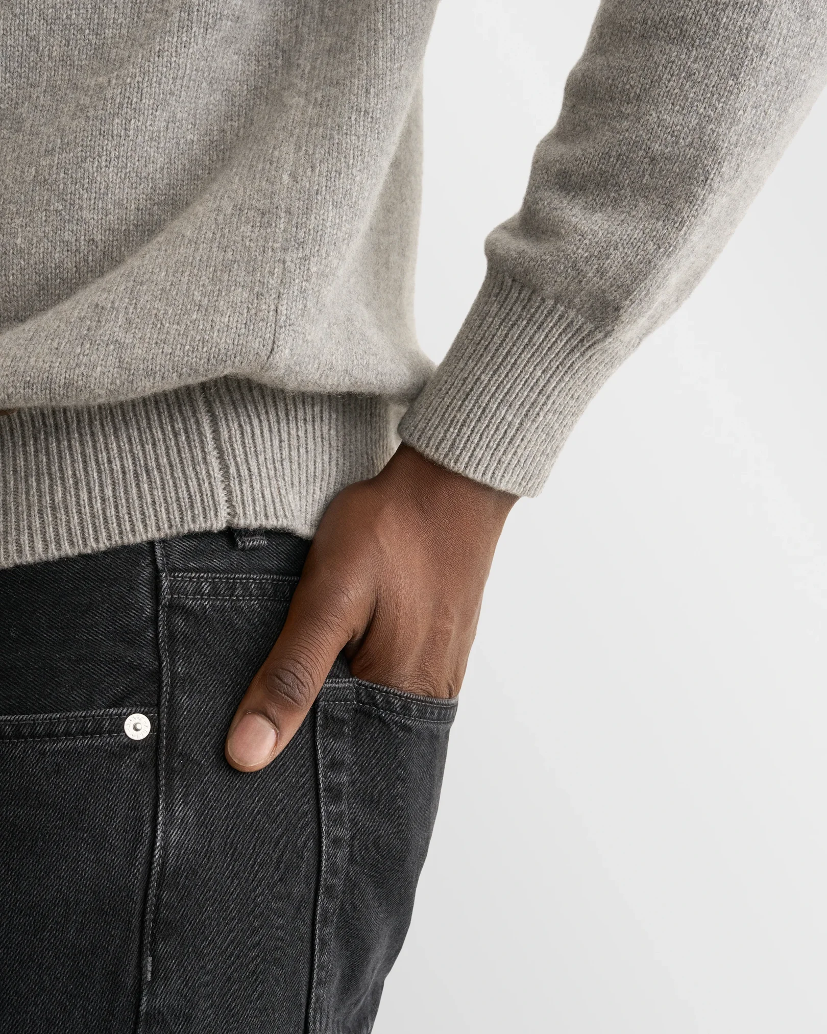 Eton - light grey cashmere knit crew neck