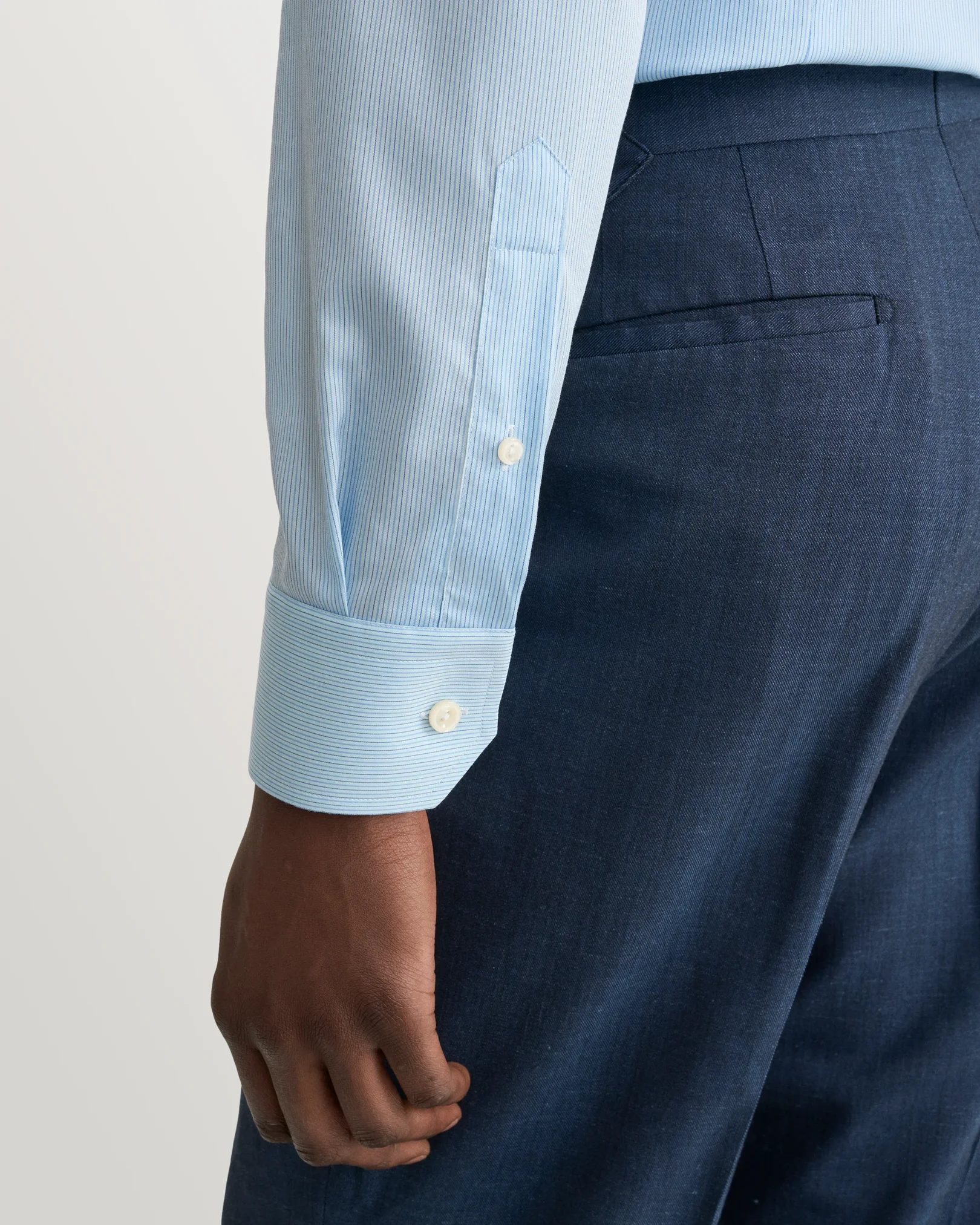 Eton - Striped White Collar Fine Twill Shirt