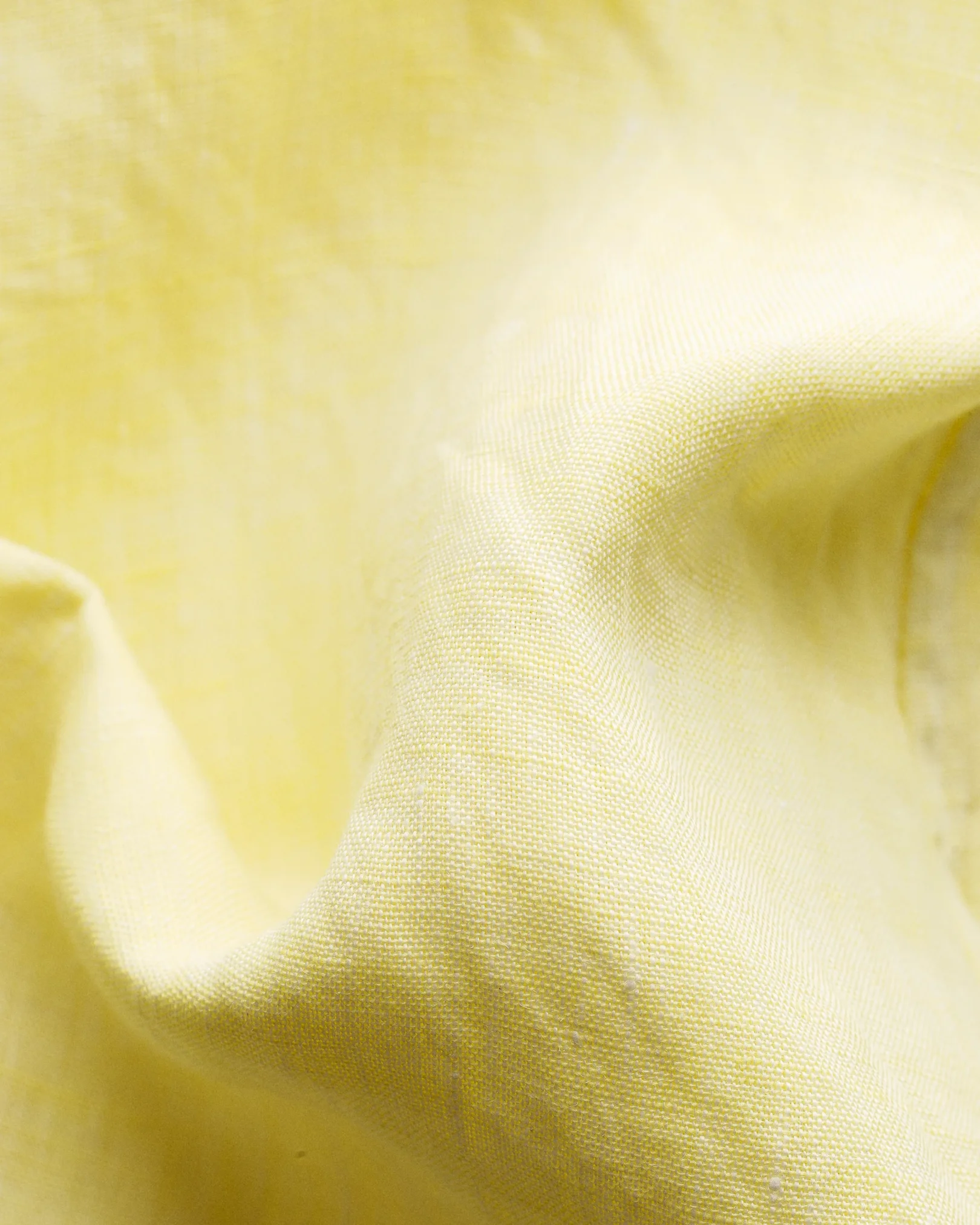 Eton - Yellow Solid Plain Weave Linen Shirt