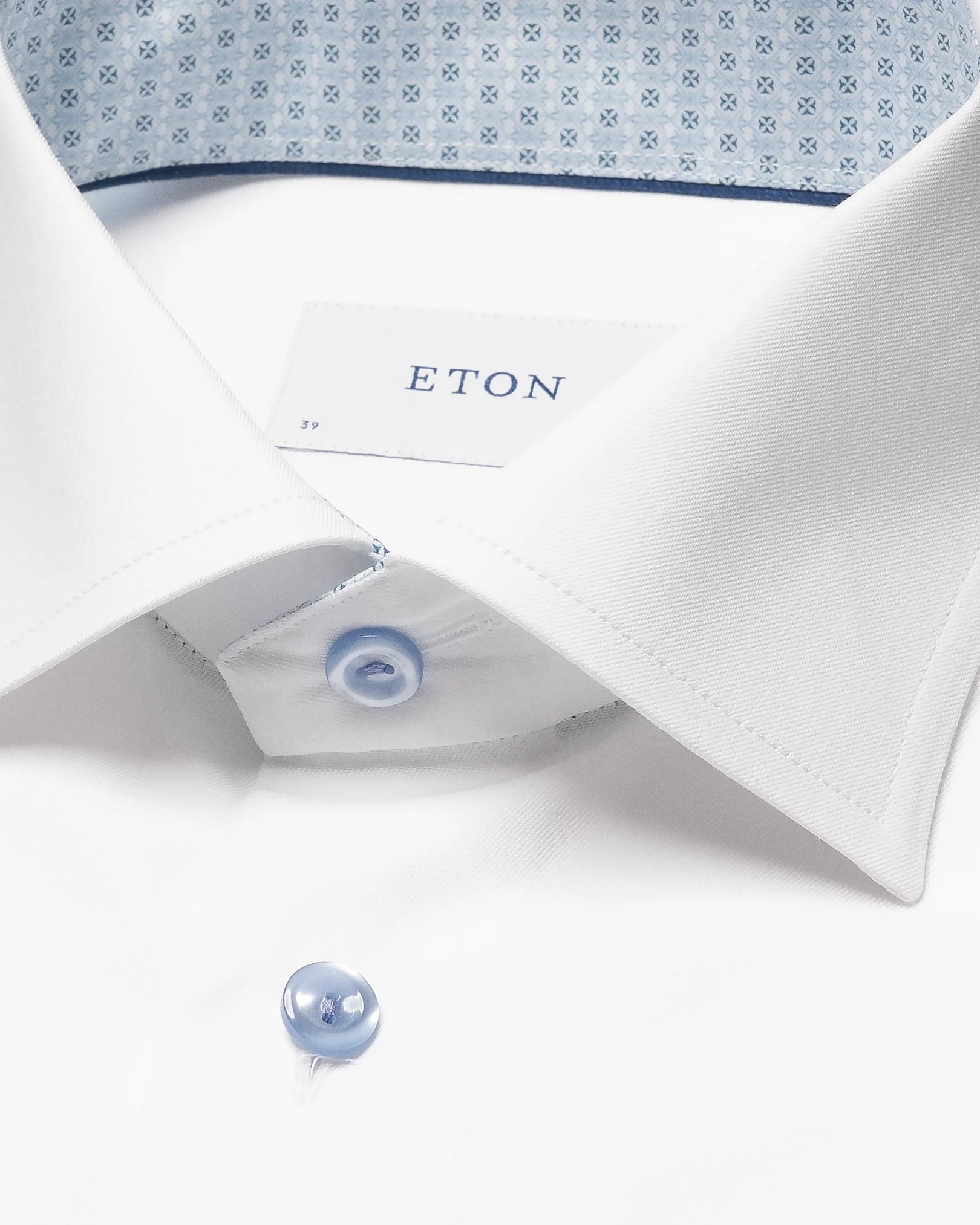 Eton - white geometric effect signature twill shirt 268