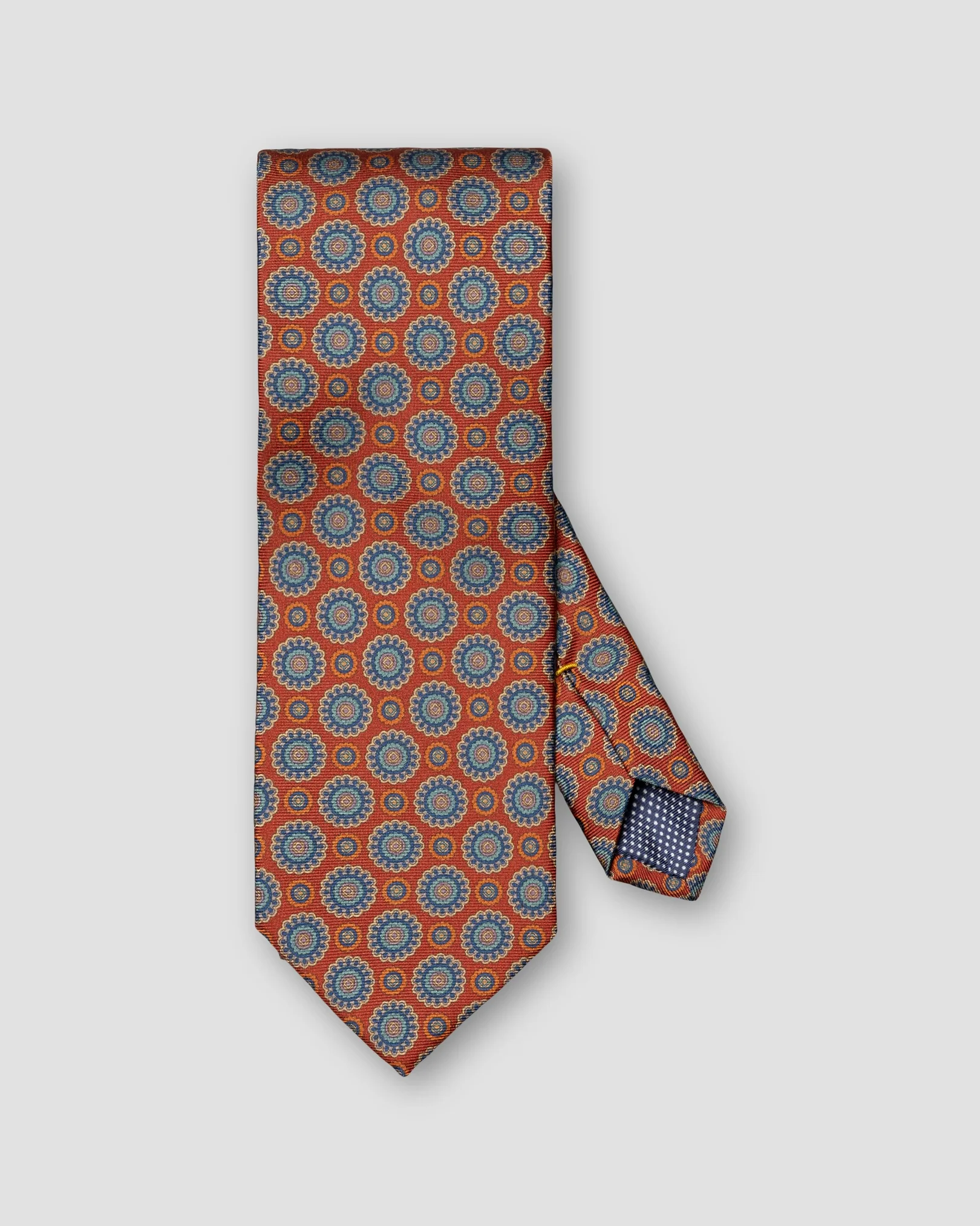 Eton - medallion print silk tie orange medallion print