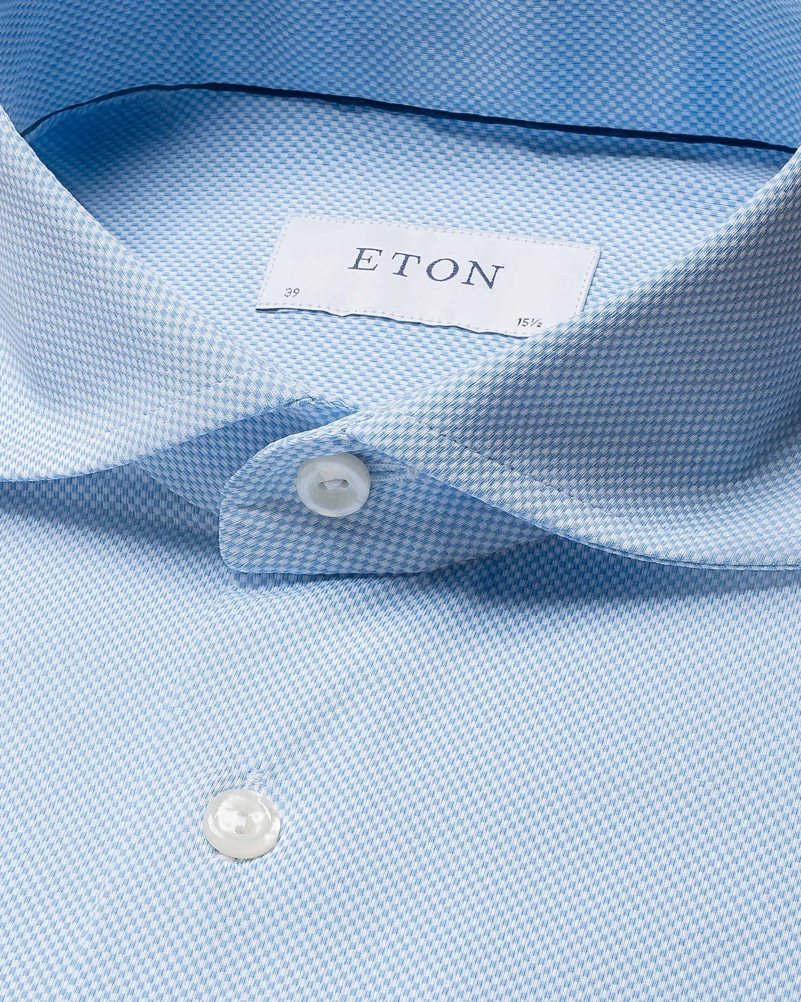 Eton - wide spread light blue stretch shirt