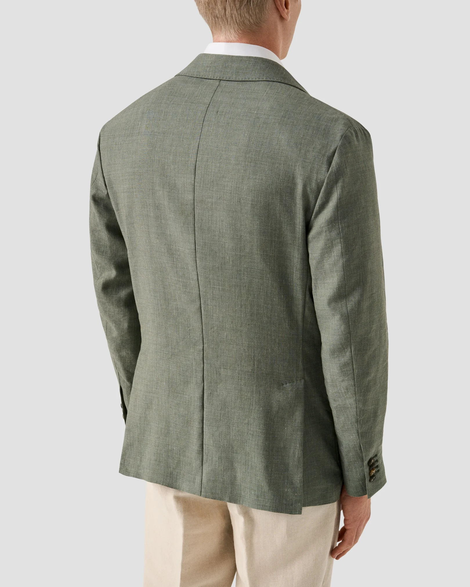 Eton - mid green linen wool soft jacket