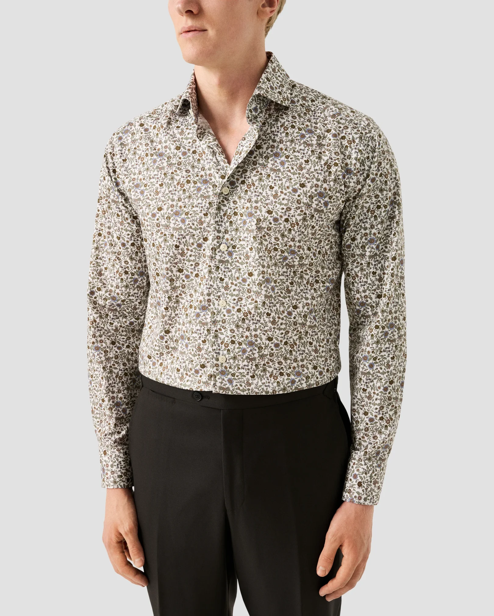 Eton - floral print signature twill shirt