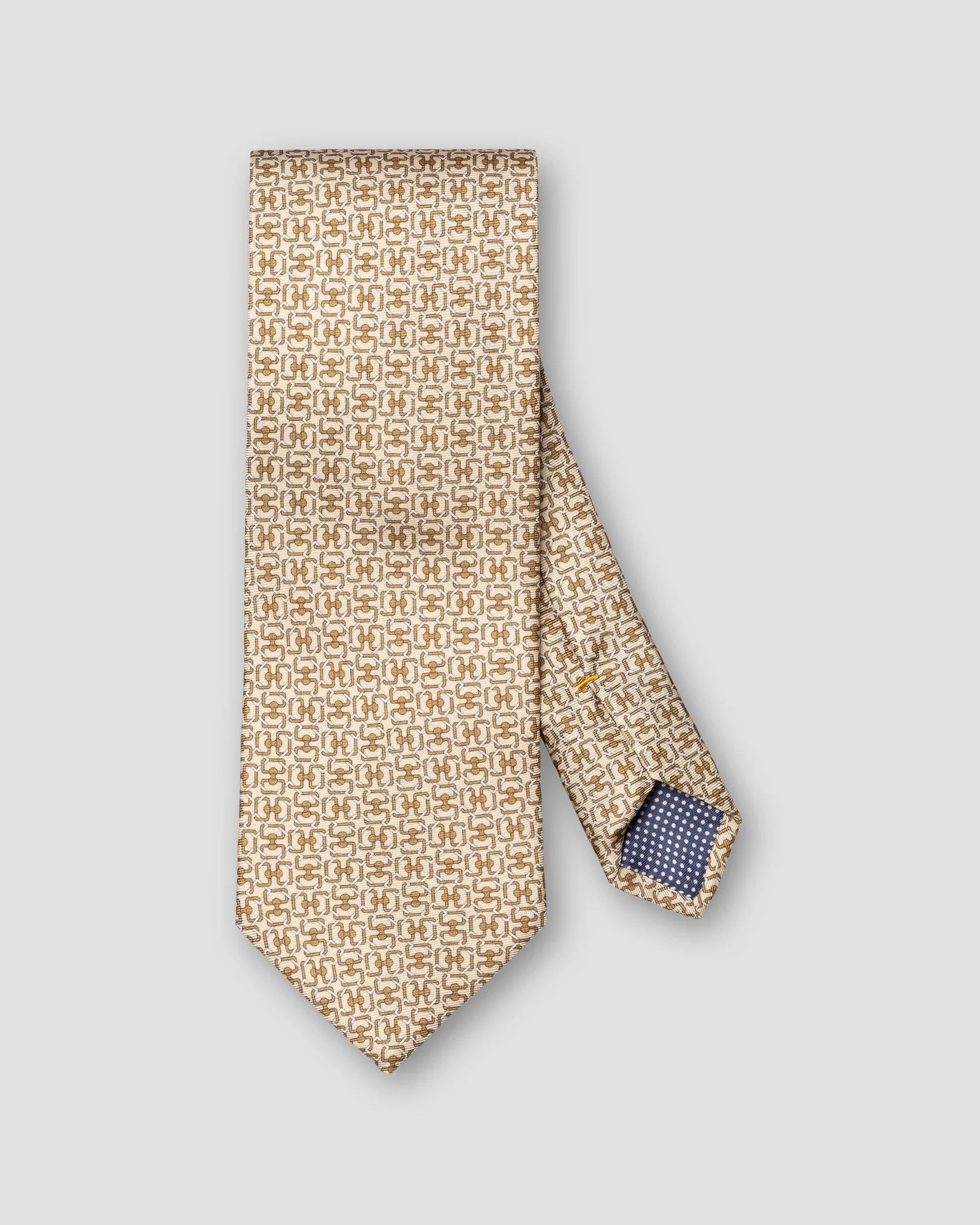 Eton - geometric print silk tie beige geometric print silk tie