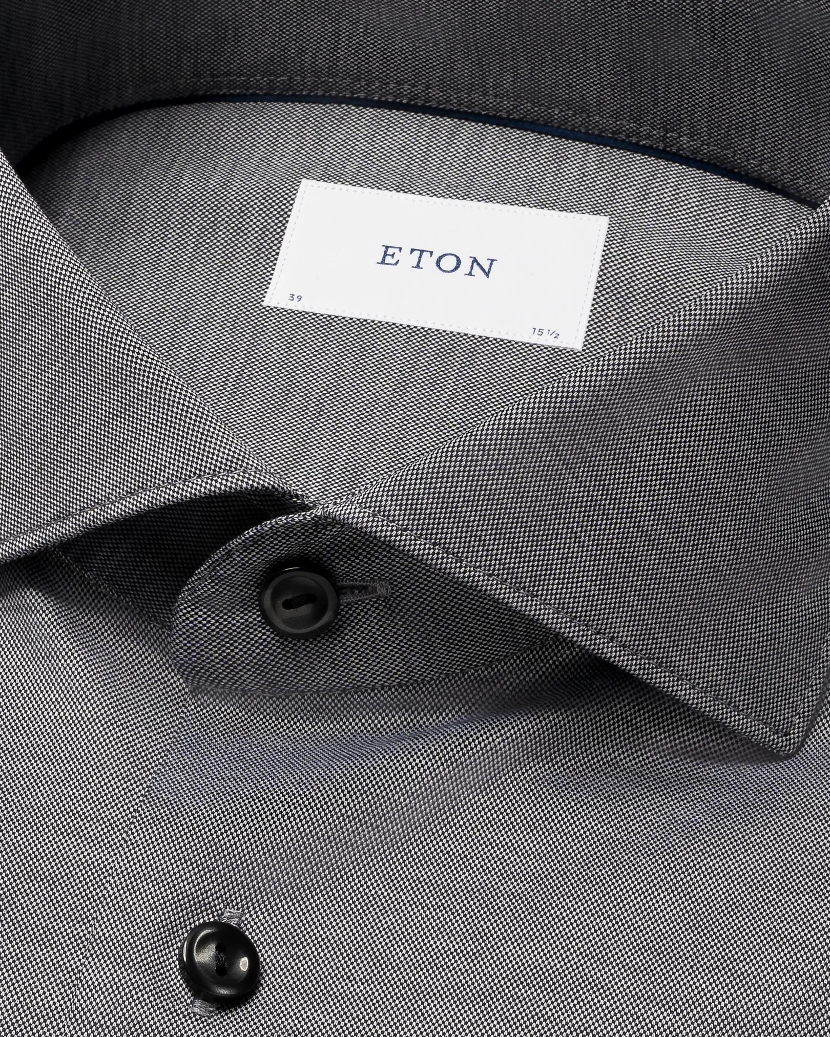 Eton - black filo di scozia oxford shirt