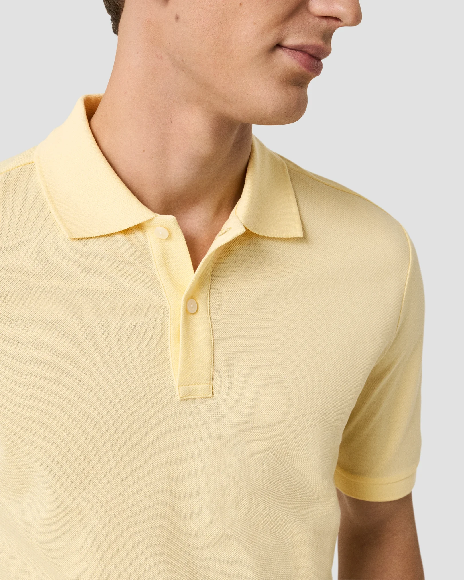 Eton - yellow pima cotton pique polo