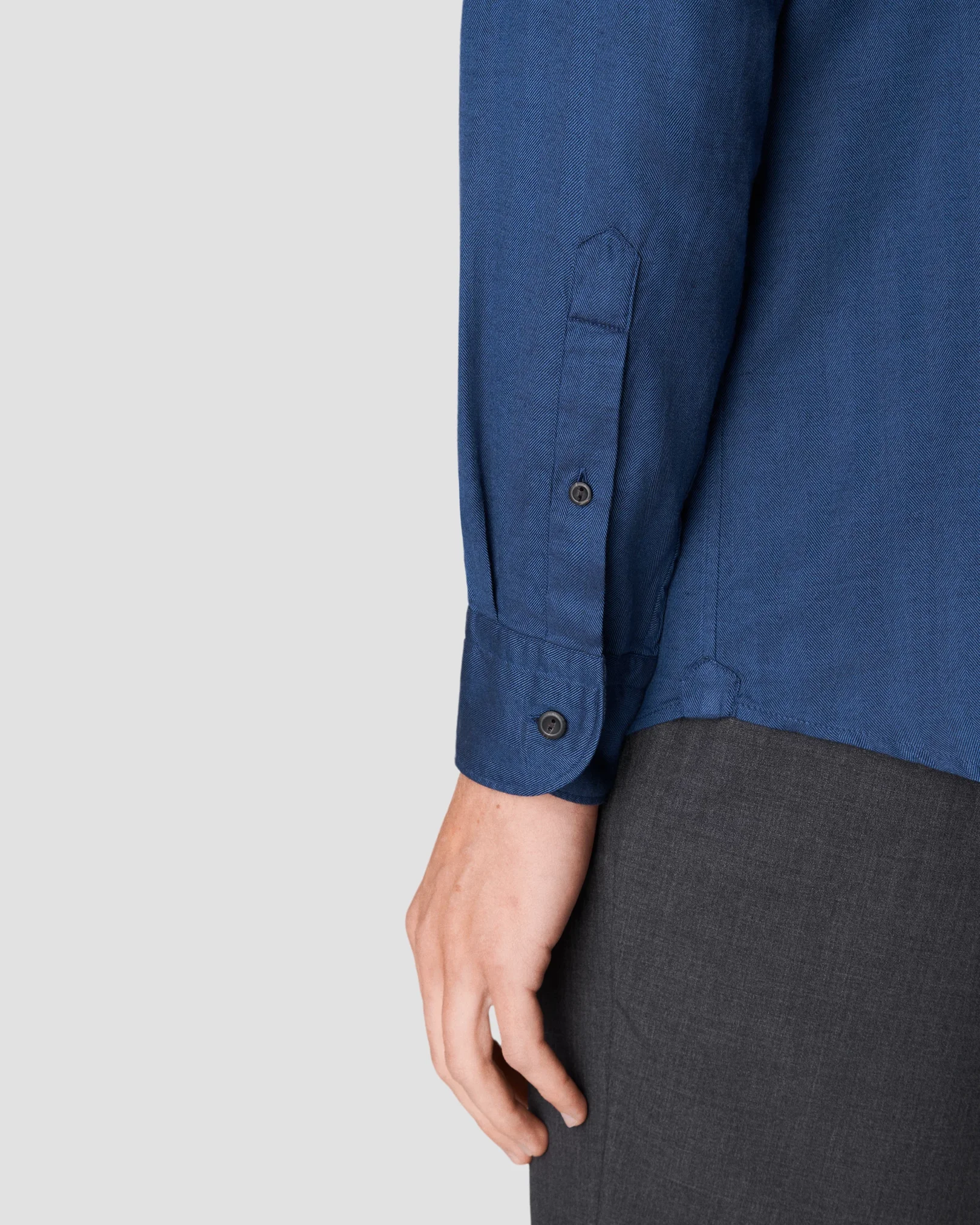 Eton - dark blue light weight flannel shirt