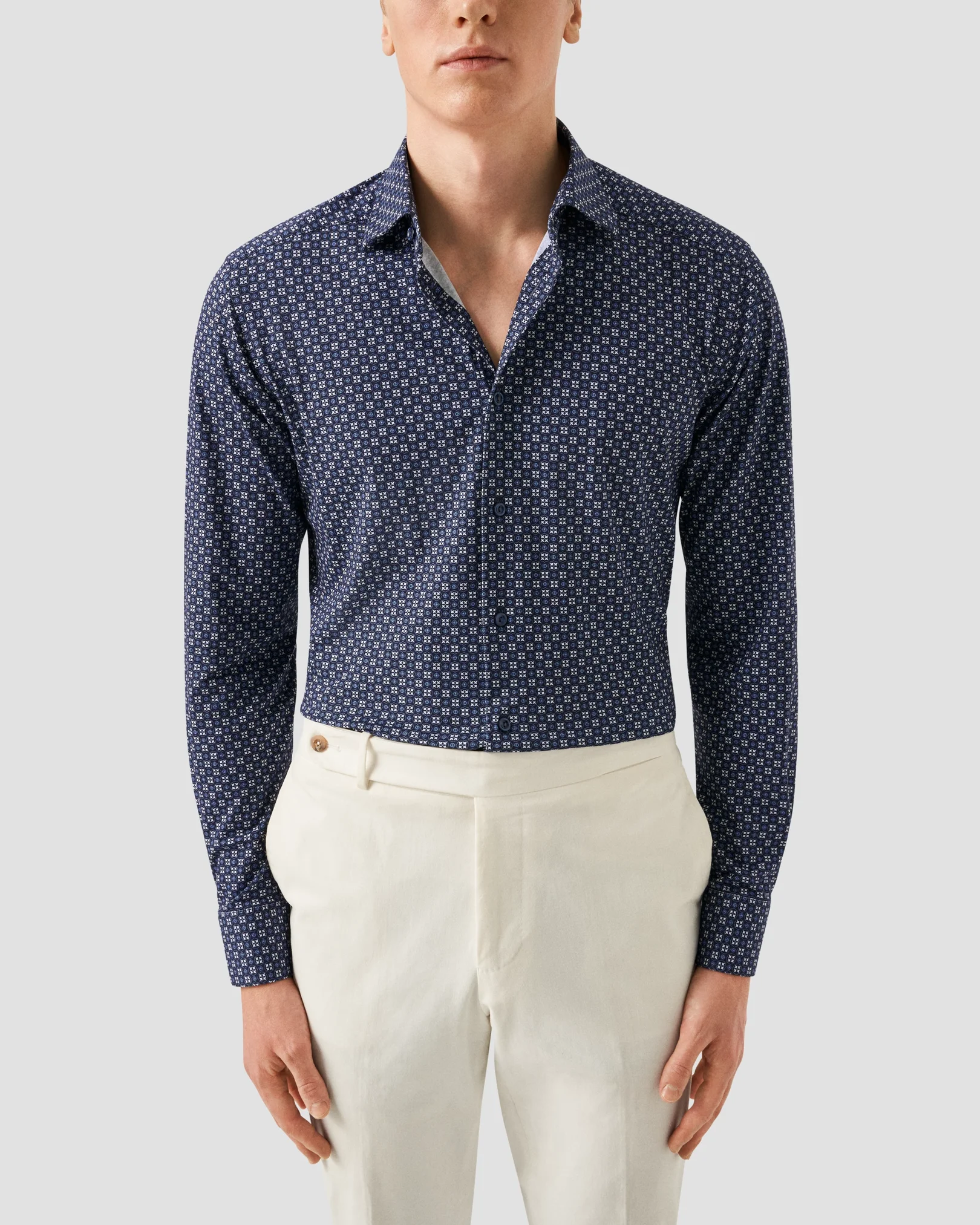 Eton - dark blue strech shirt