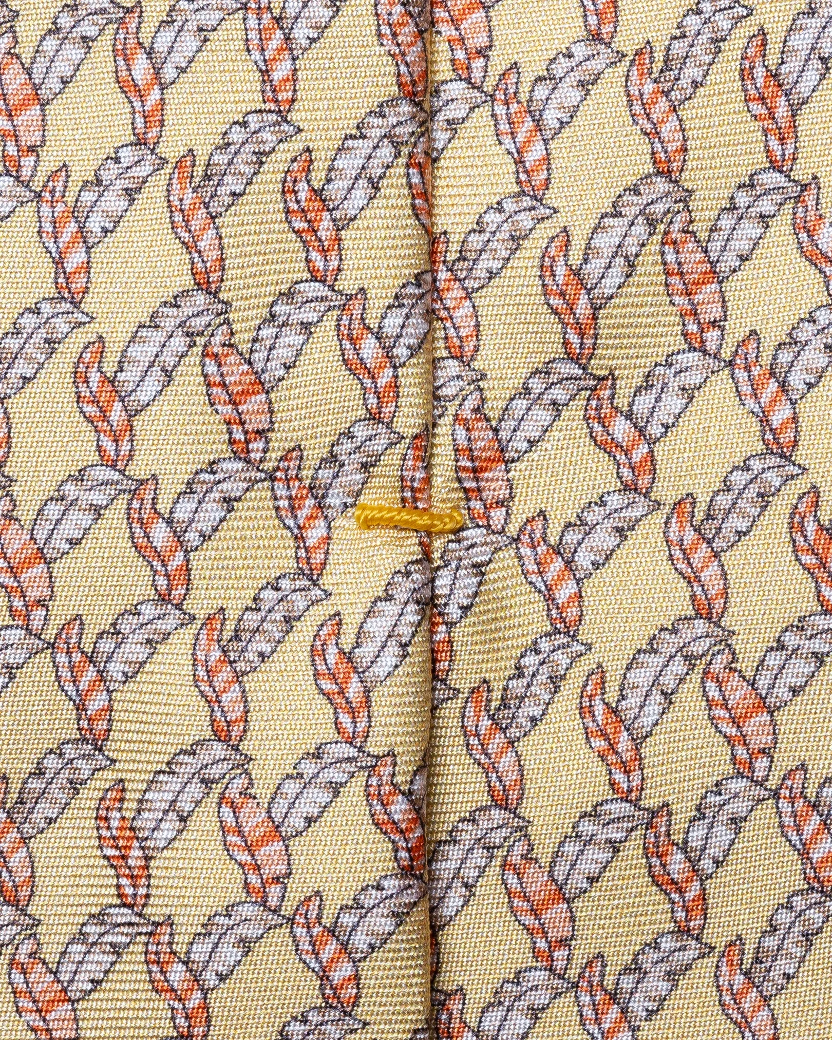 Eton - yellow leaf print silk tie