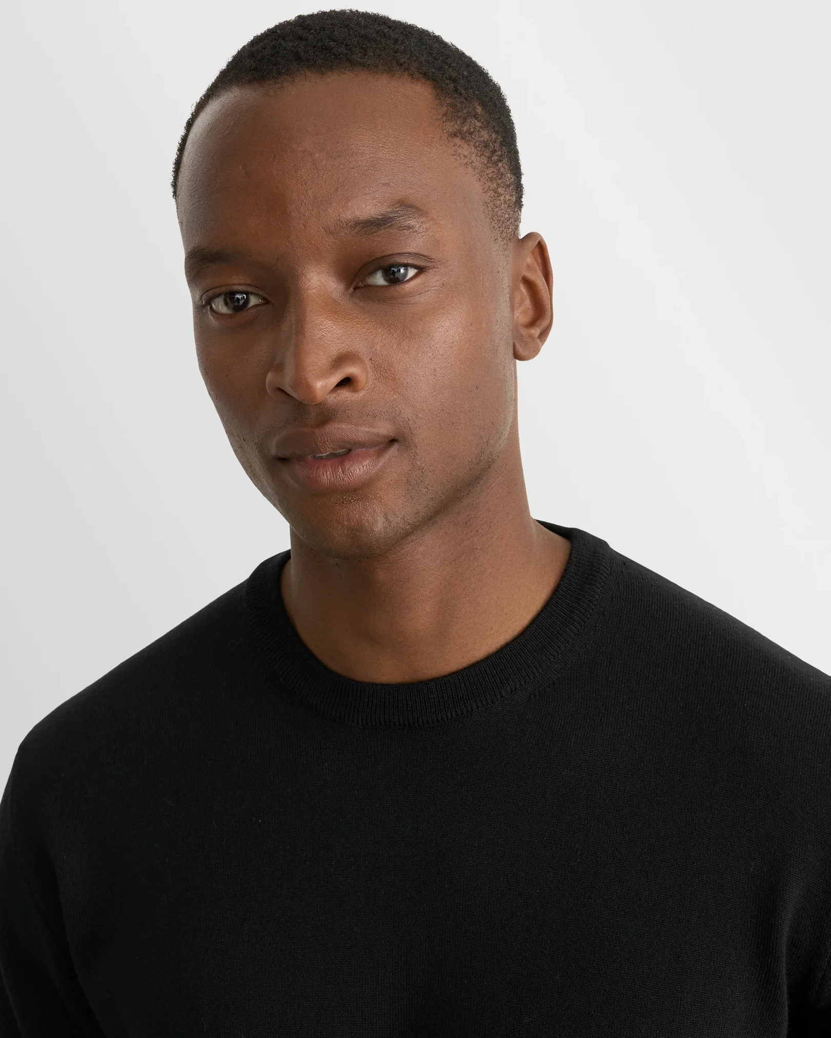 Eton - black merino knit crewneck