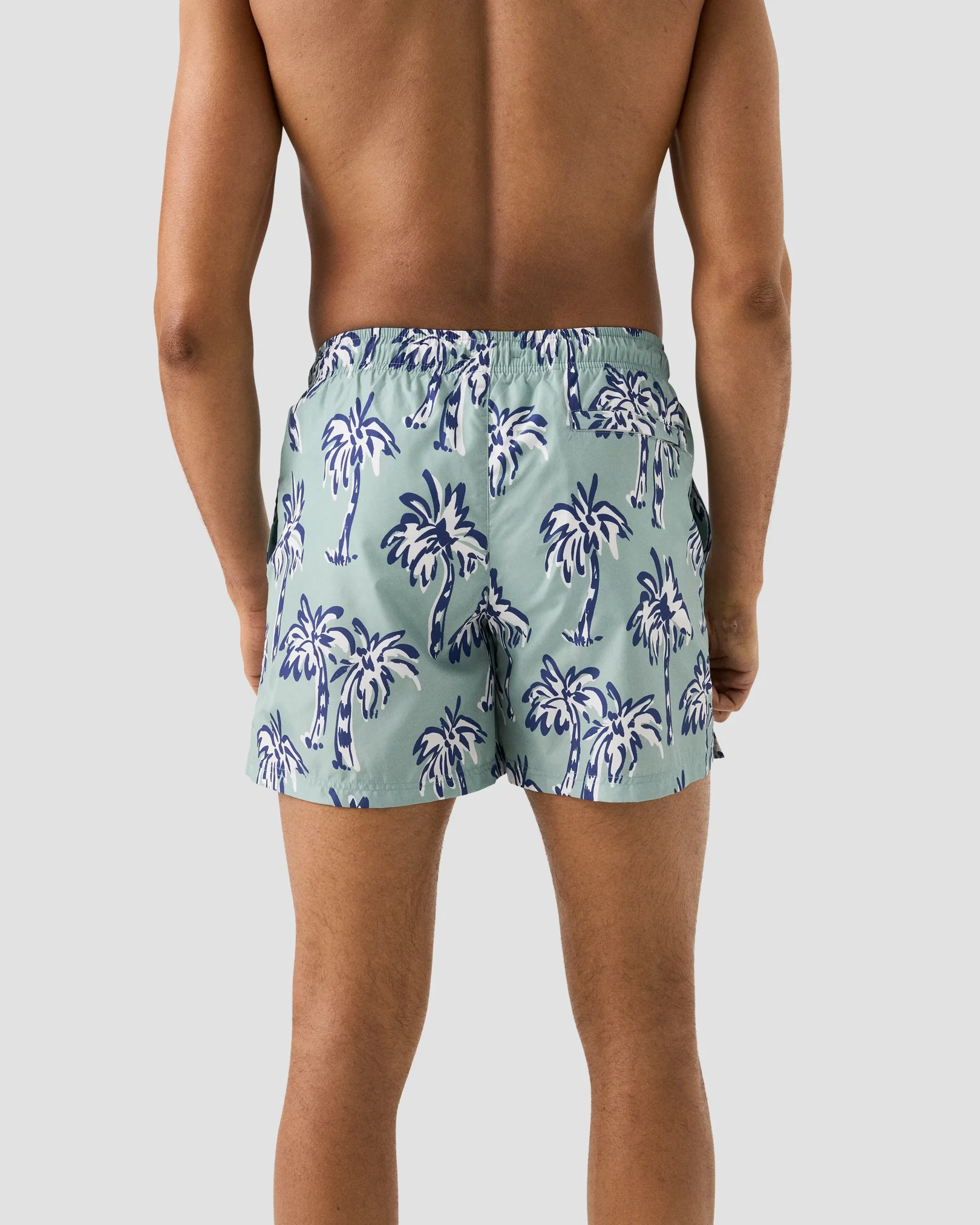 Eton - palm tree swim shorts midgreen
