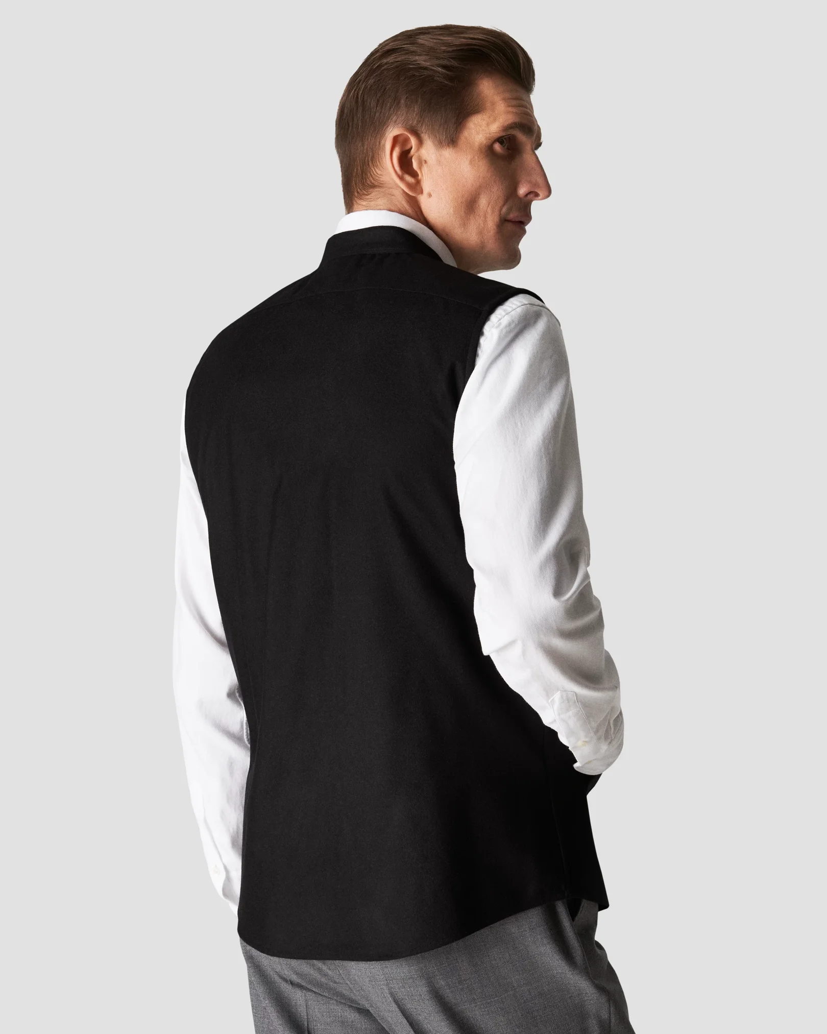 Eton - black twill wool vest