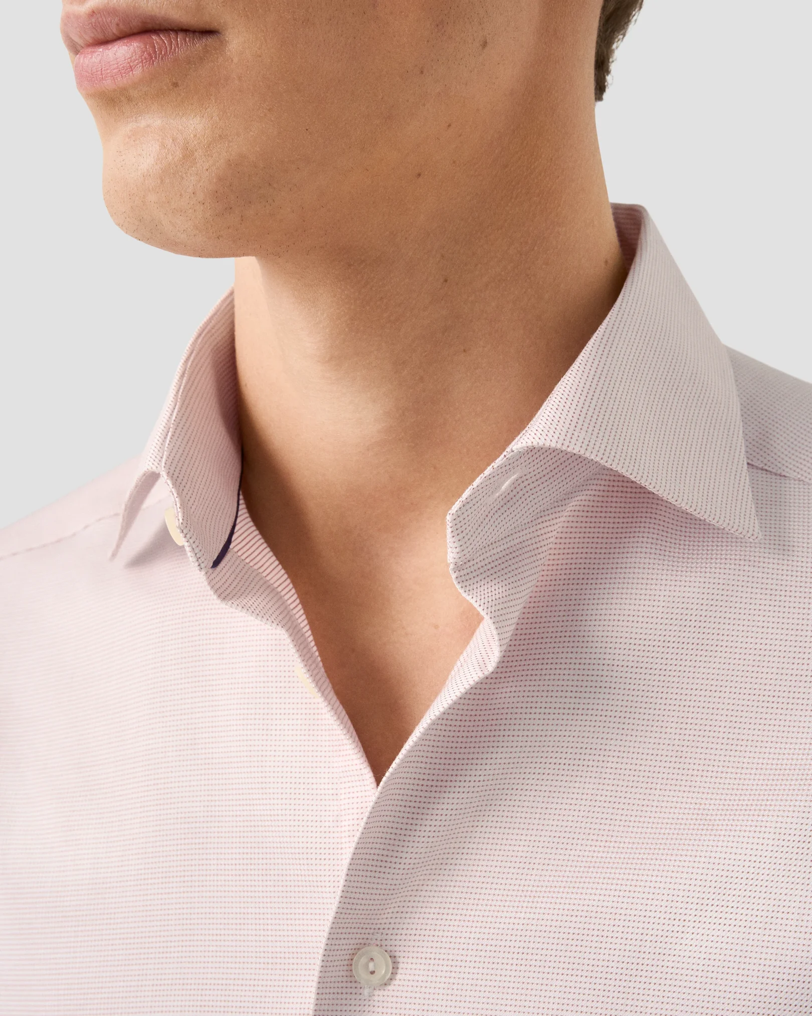 Eton - pink semi solid cotton tencel tm lyocell shirt