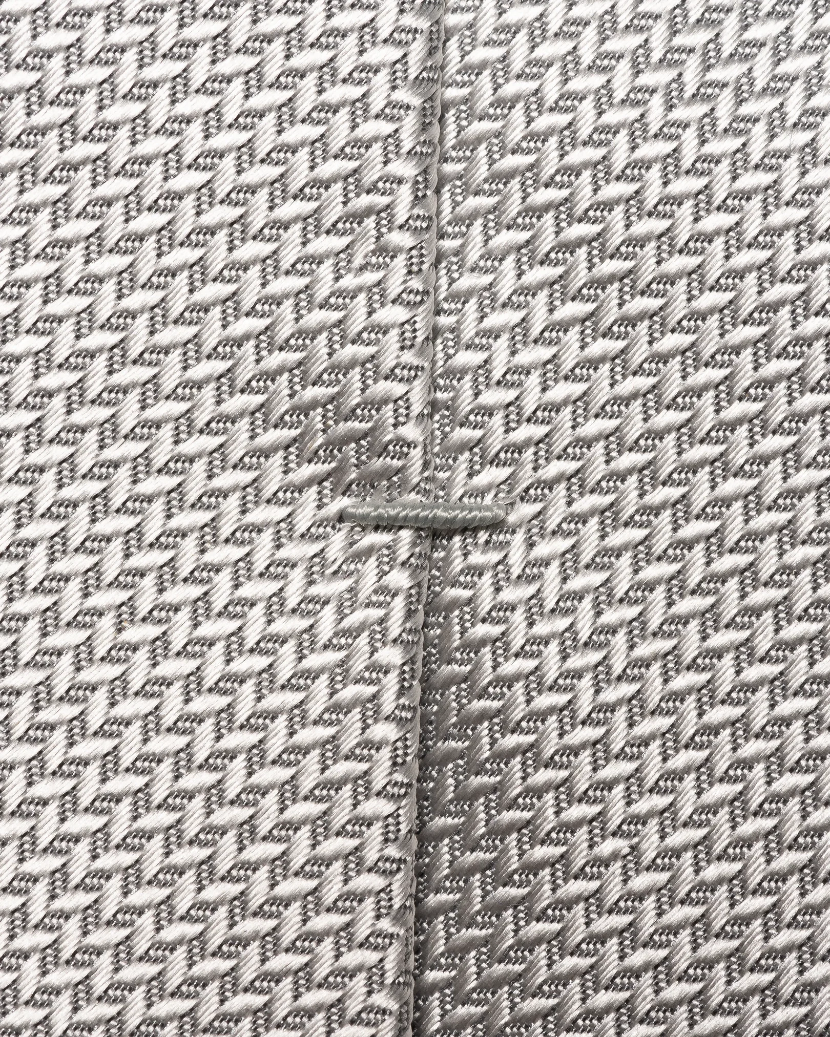 Eton - silver herringbone woven silk tie tie