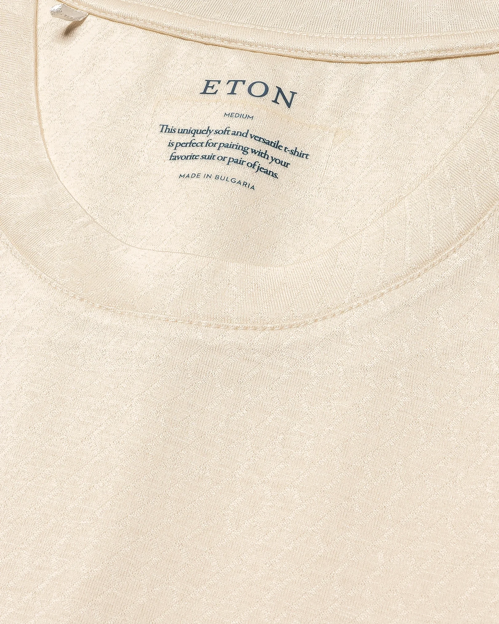 Eton - Light Brown Striped Filo di Scozia  T-Shirt