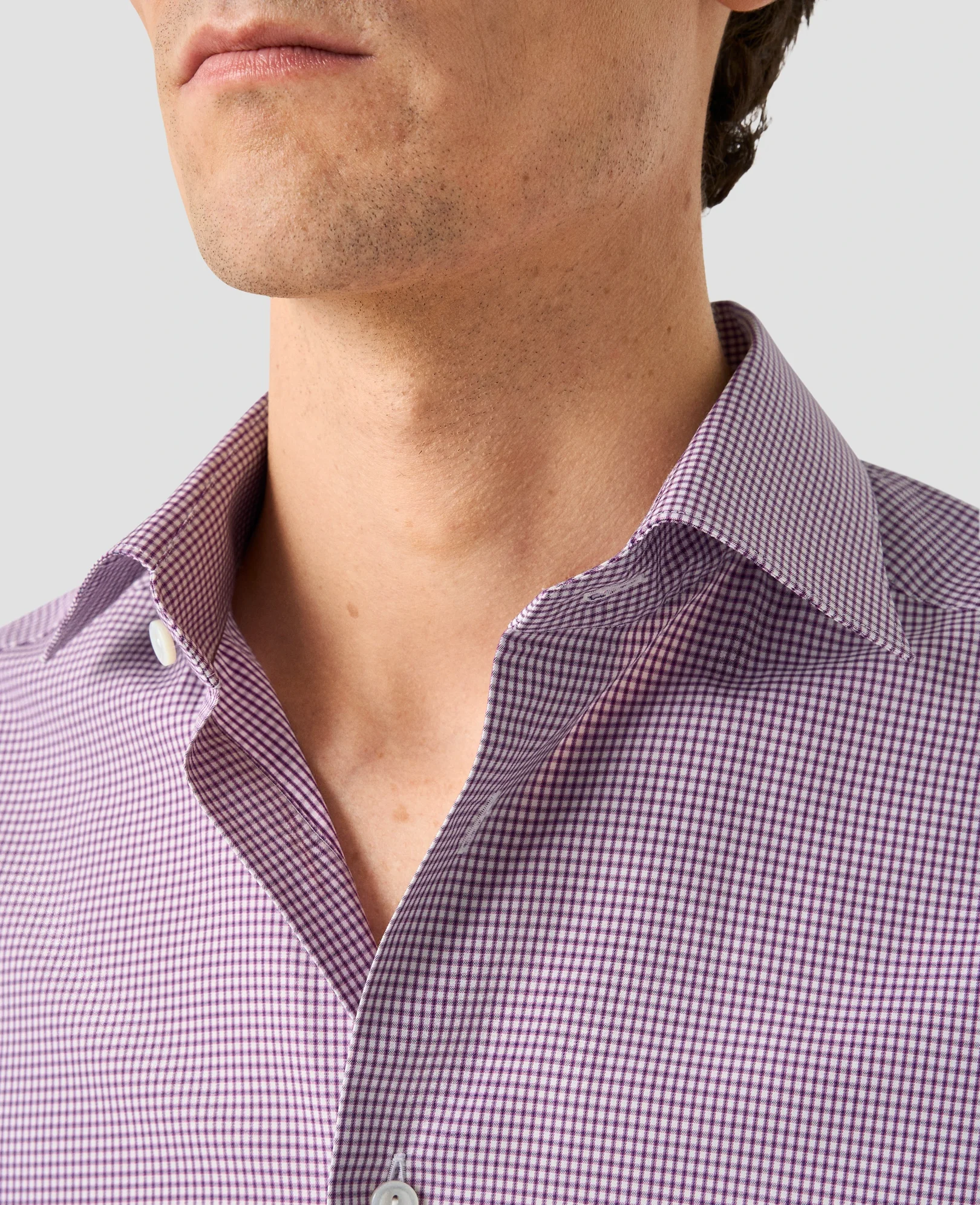 Eton - pink check elevatedtwill shirt