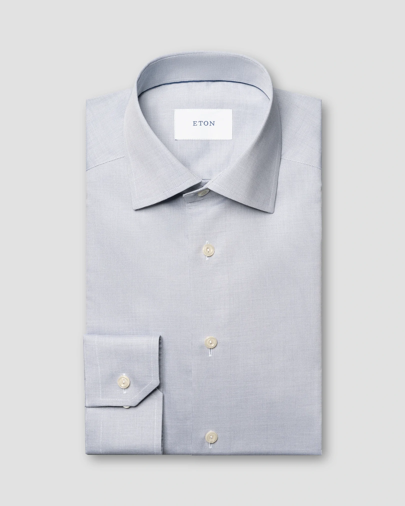 Eton - dark blue semi solid signature twill shirt