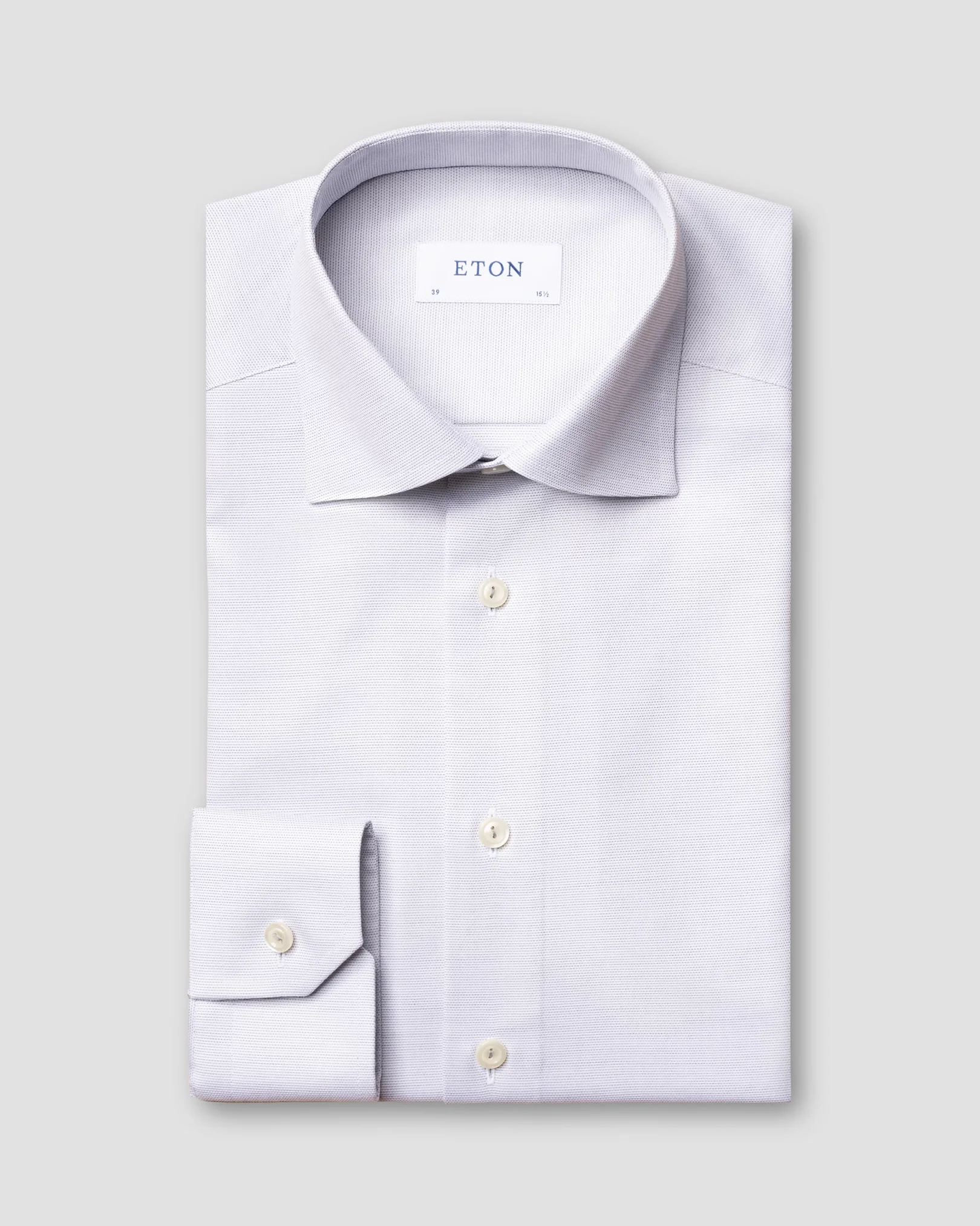 Eton - gray pin dot shirt cut away single contemporary