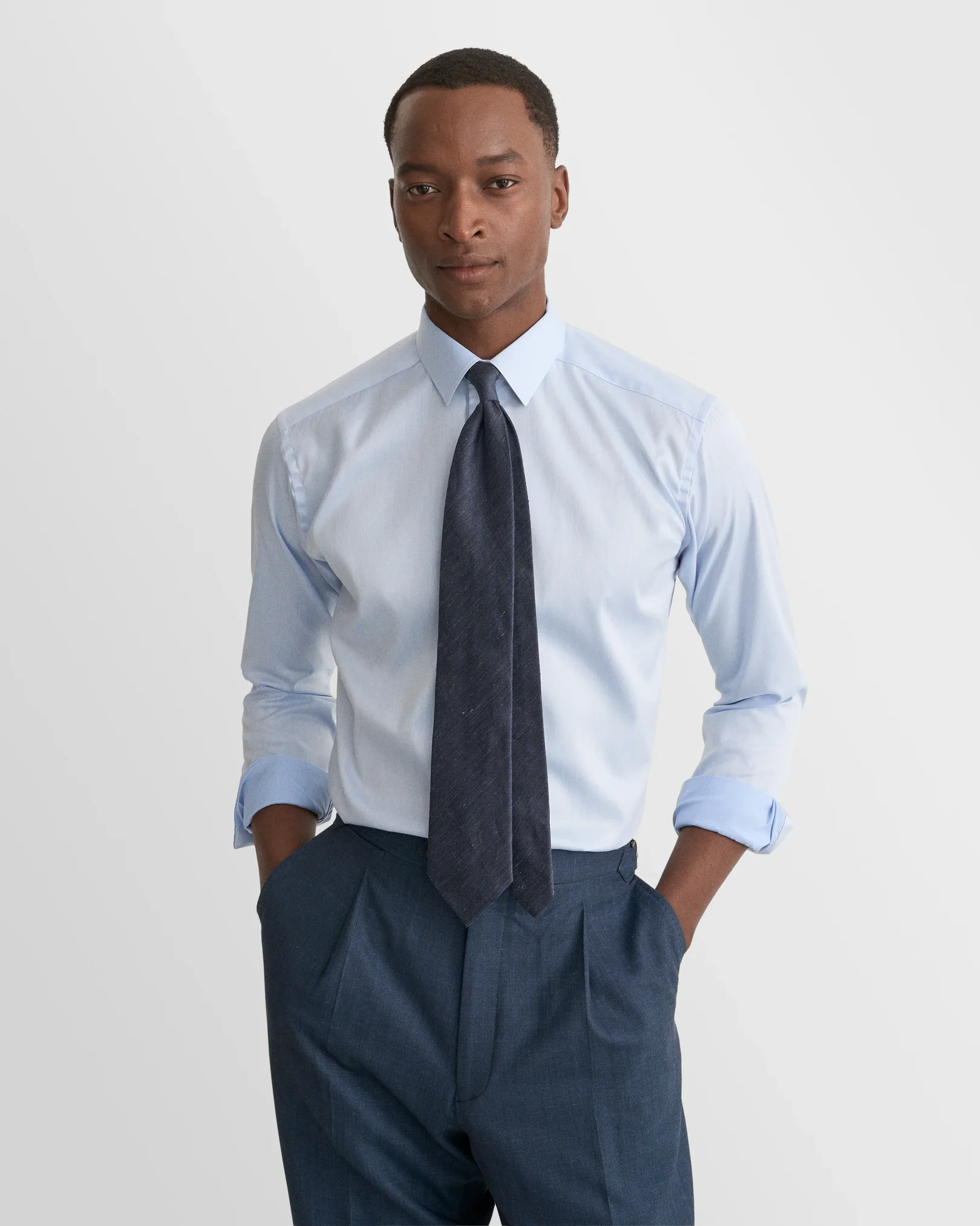 Eton - light blue signature twill shirt pointed