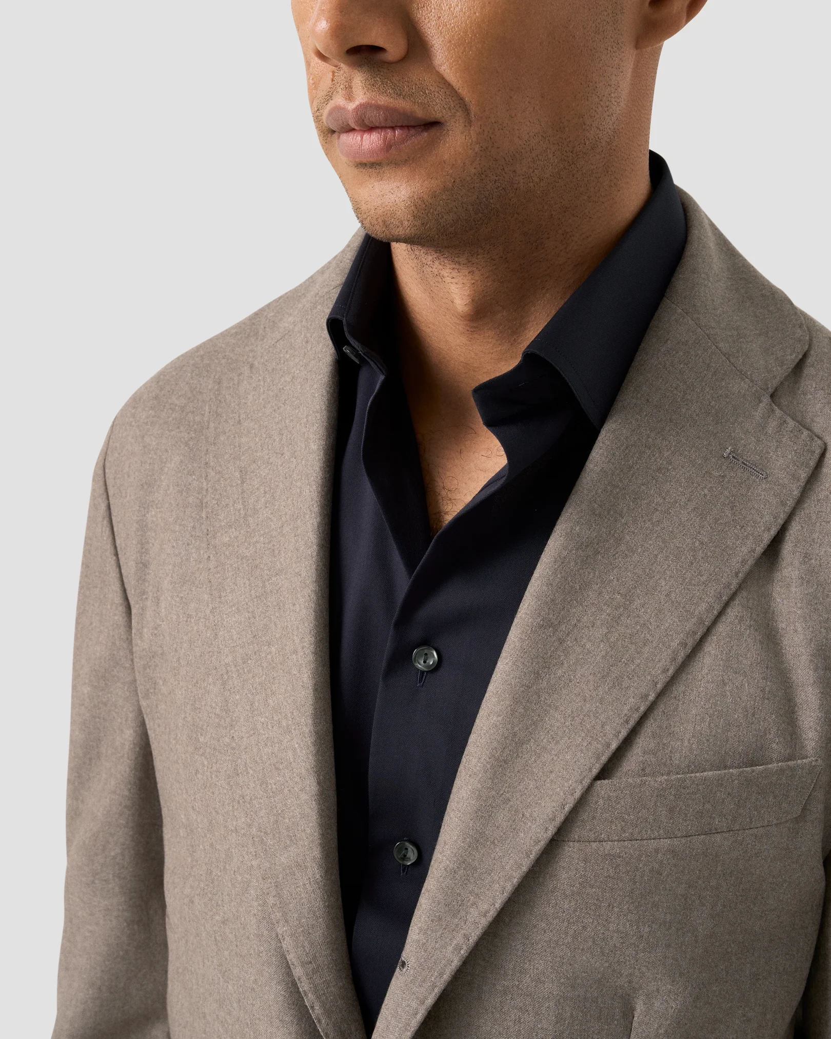 Eton - navy blue solid signature twill shirt