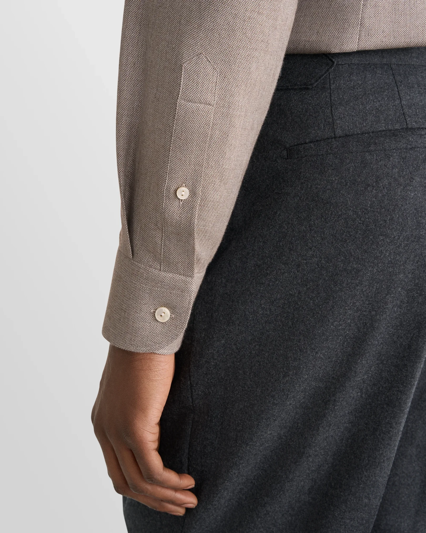 Eton - brown cotton silk cashmere shirt 268