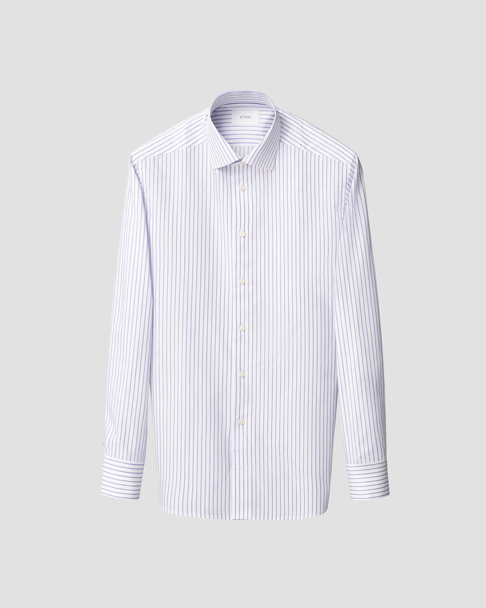Eton - light purple striped signature twill shirt cut away contemporary
