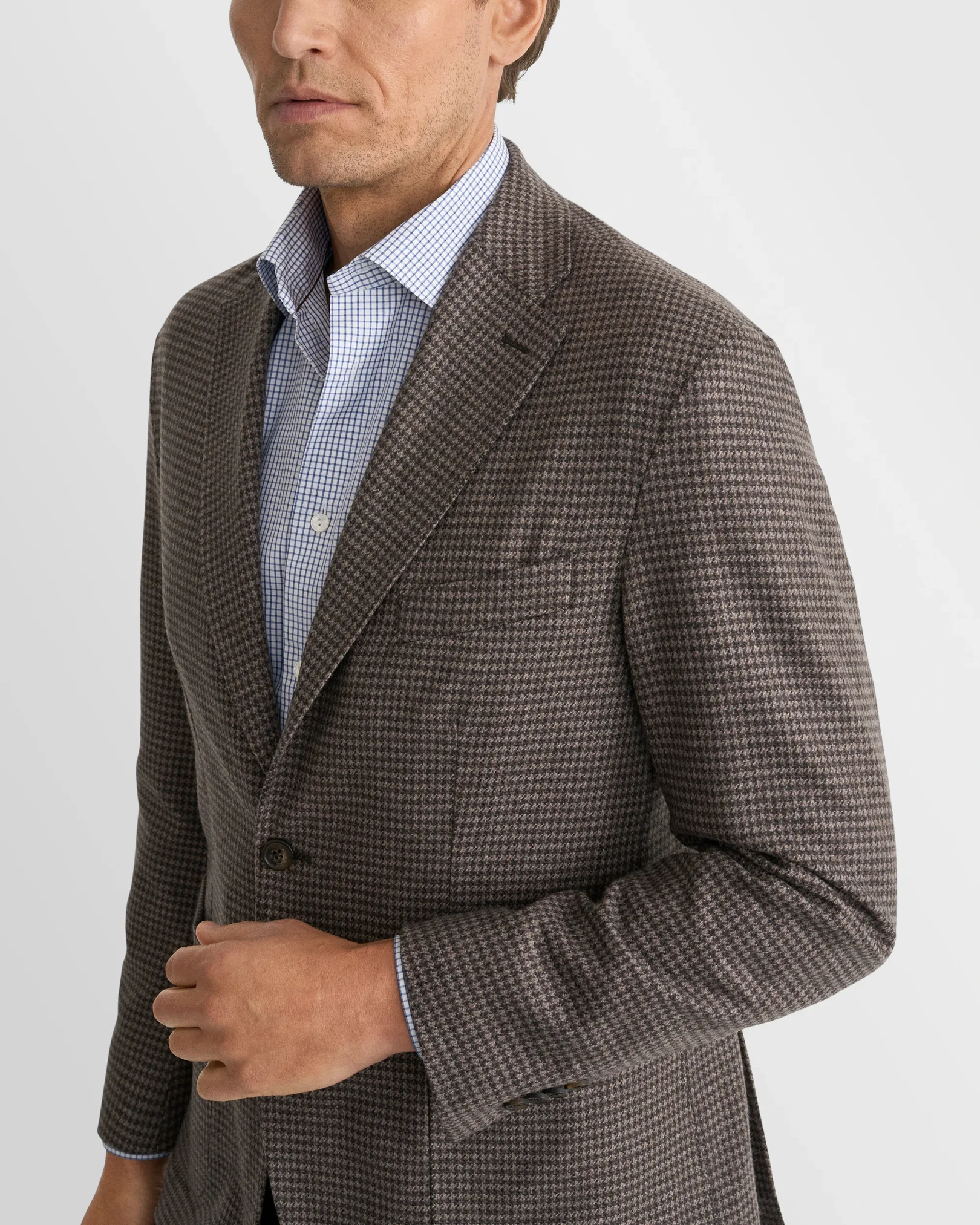 Eton - dark blue check supima 120 shirt