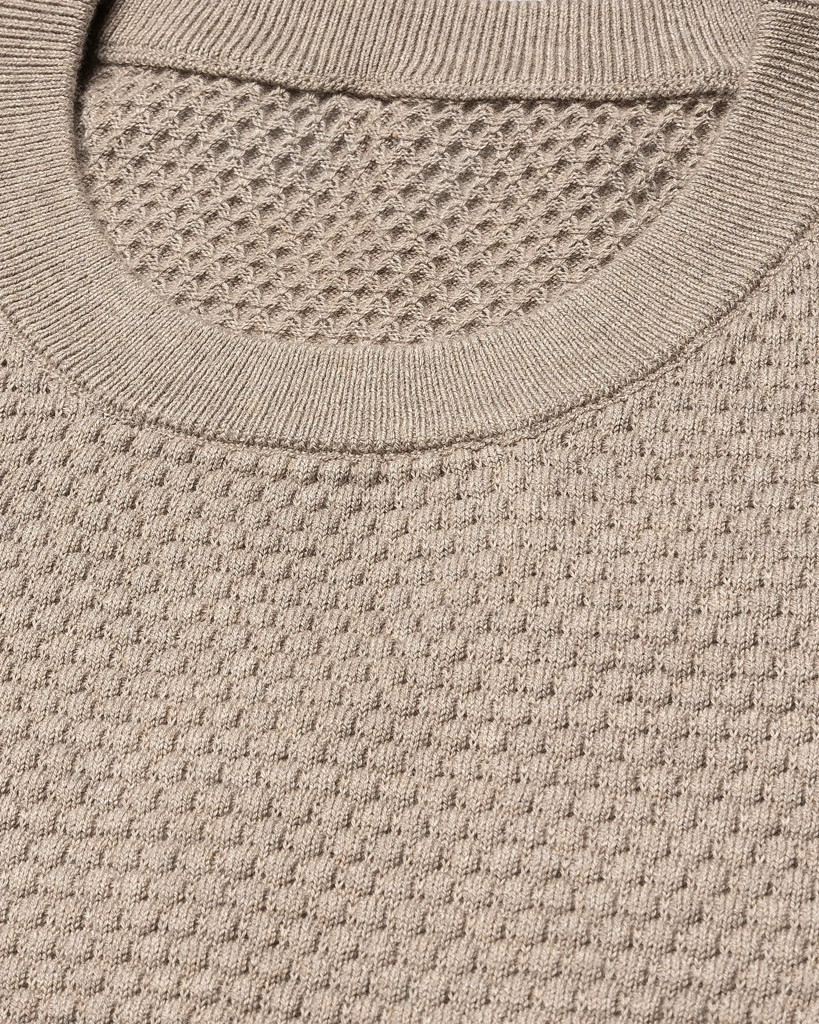 Eton - beige structure knit cotton 258