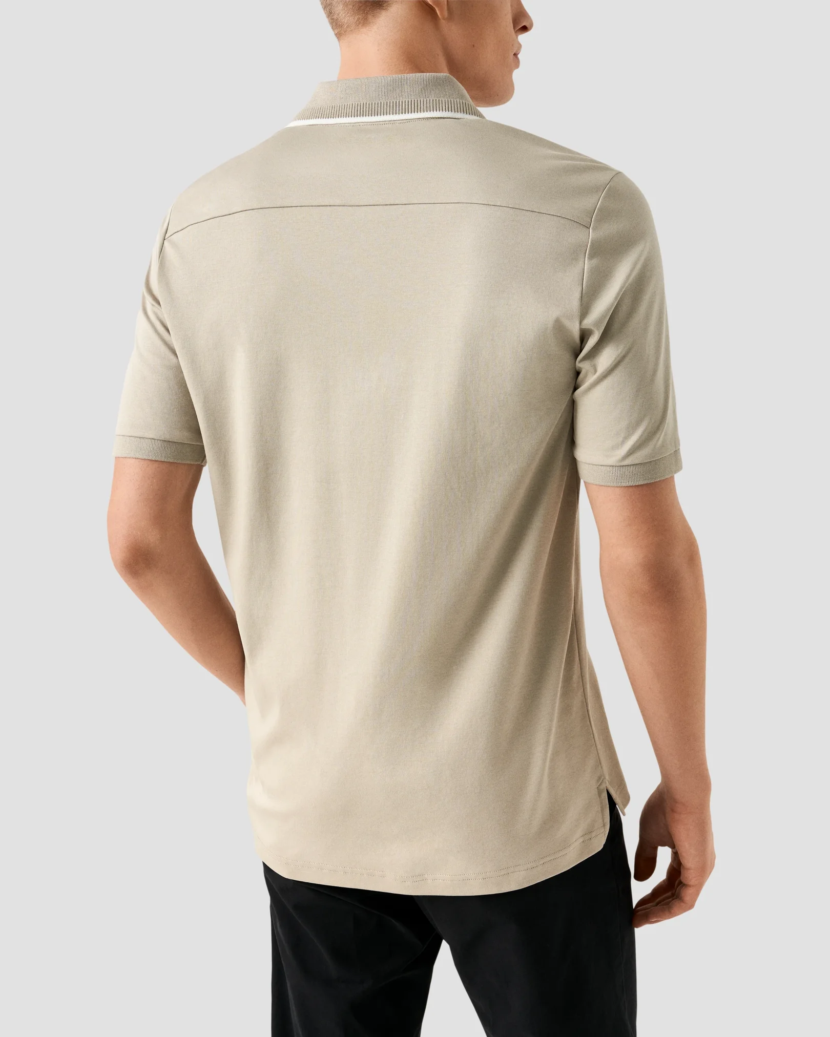 Eton - beige cotton interlock polo shirt