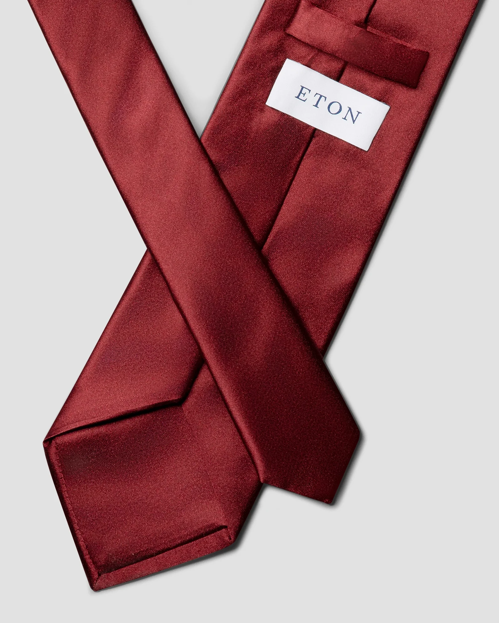 Eton - dark red solid silk tie