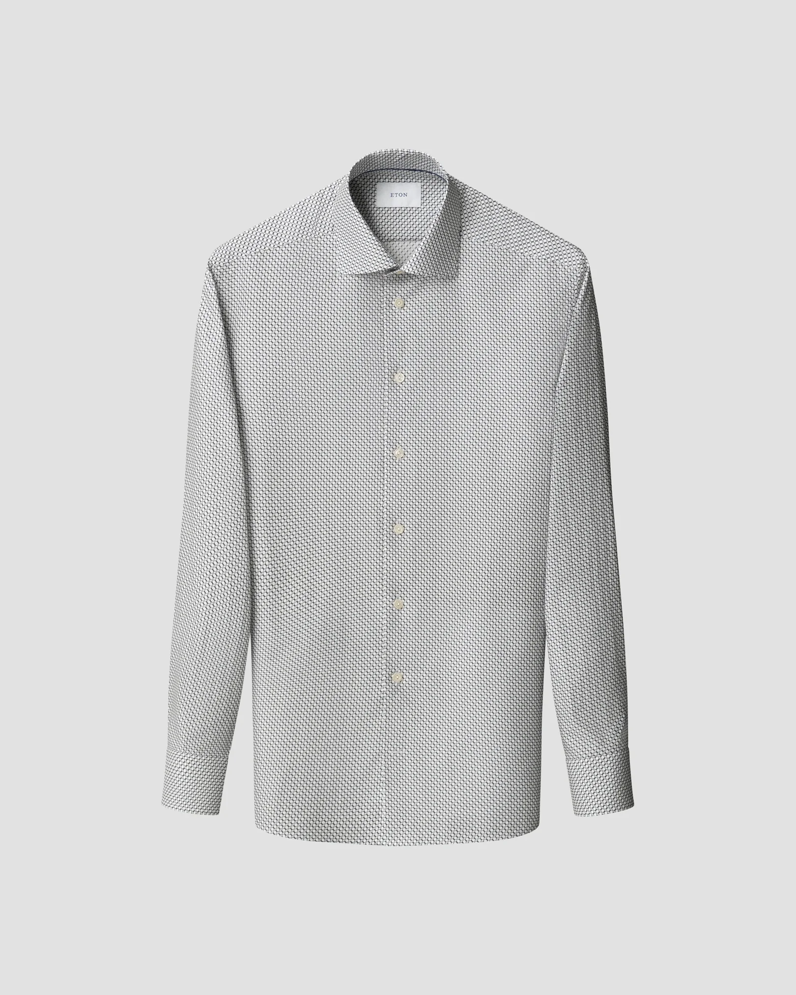 Eton - dark blue geometric twill shirt