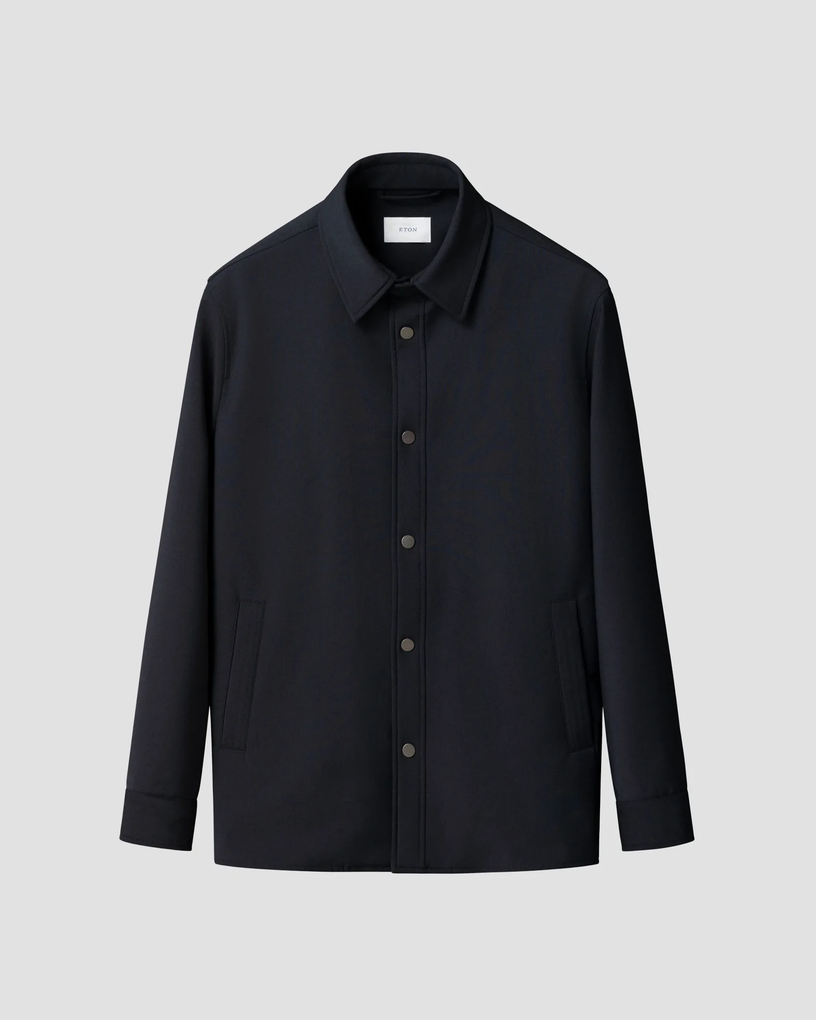 Eton - navy blue lana tech padded overshirt