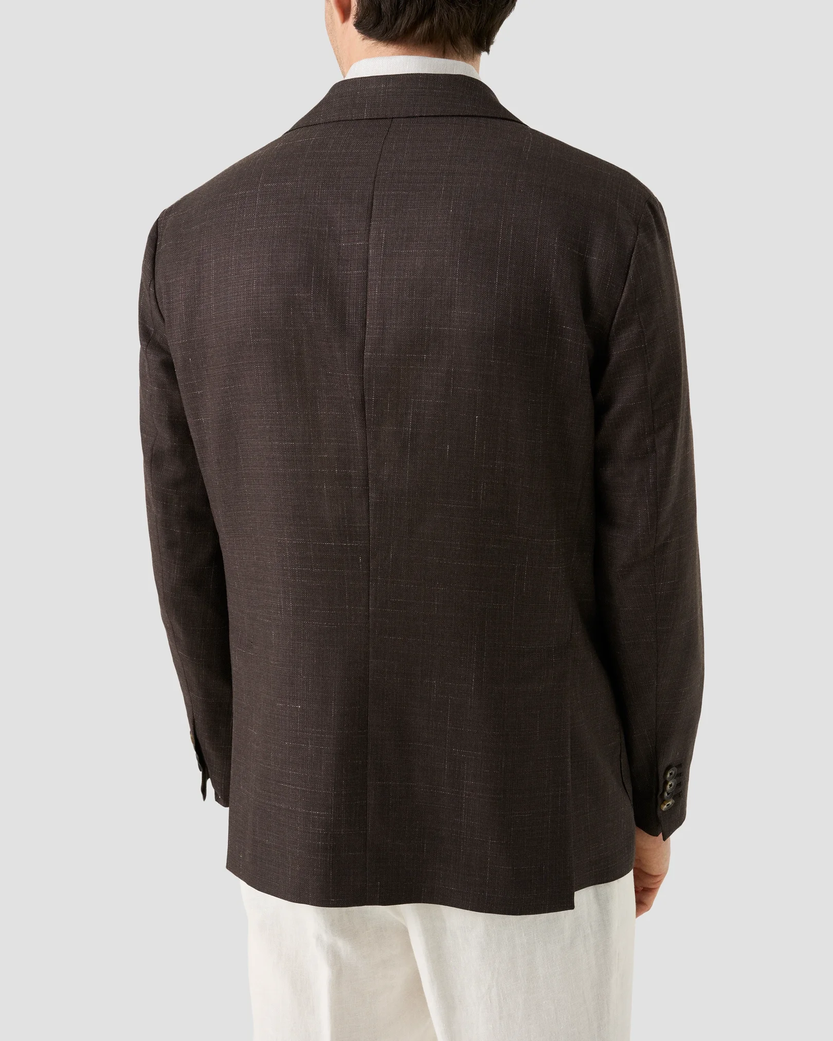 Eton - brown wool silk soft jacket