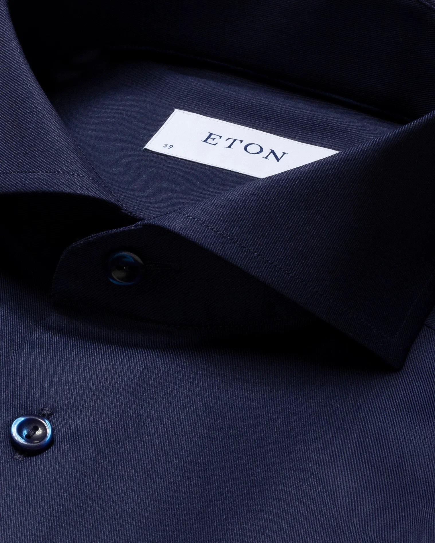Eton - navy blue twill strech shirt