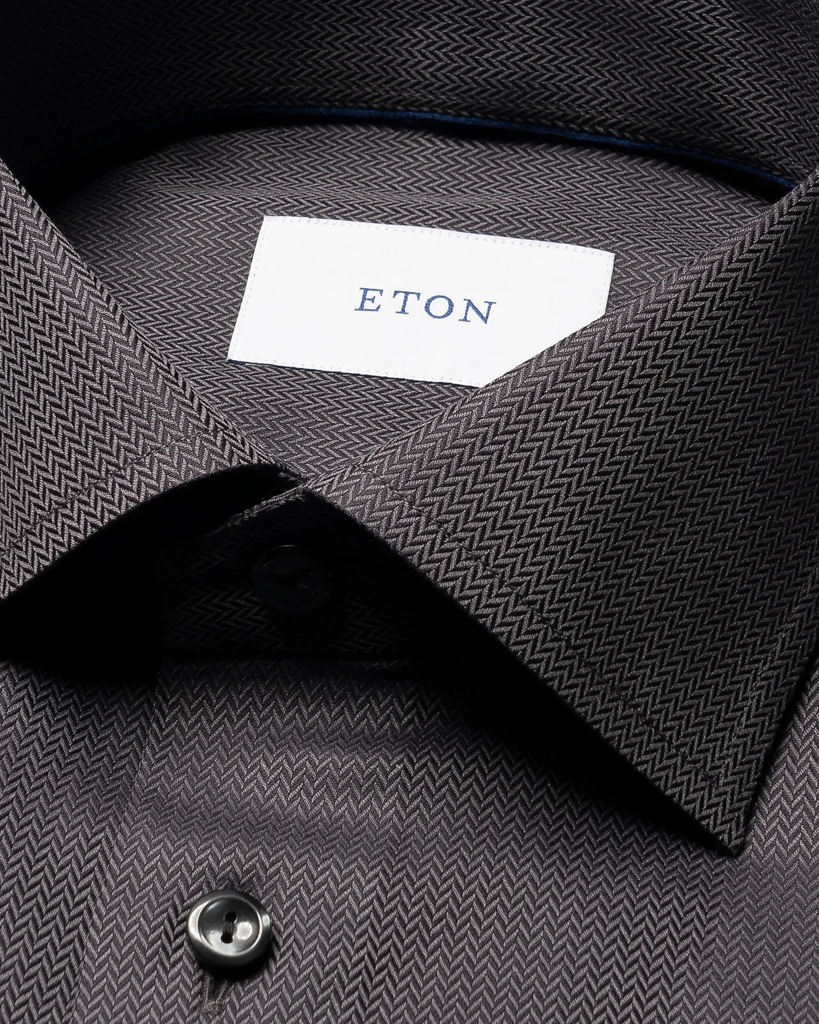 Eton - black herringbone signature twill shirt